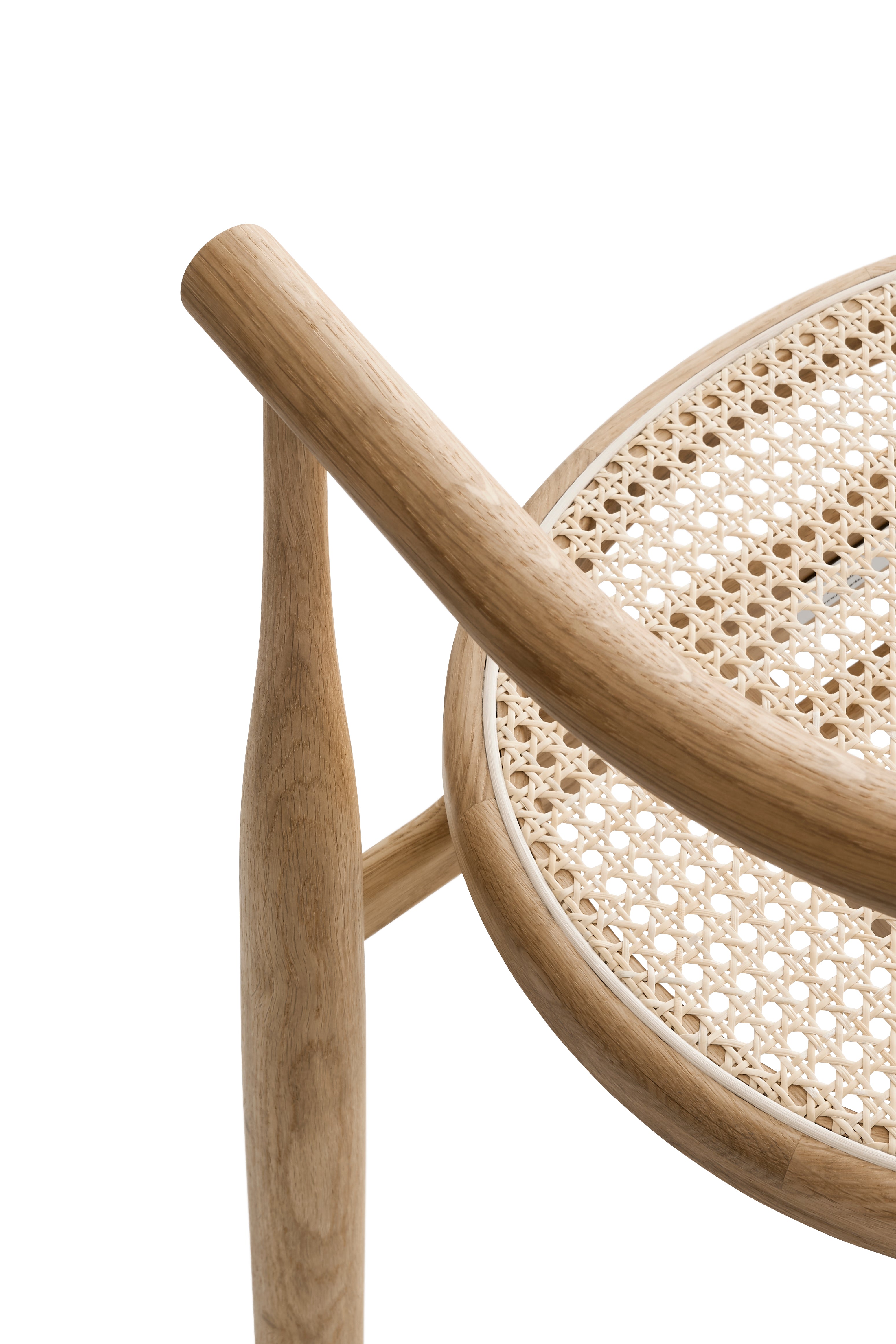Bukowski chair braided seat with an oak base