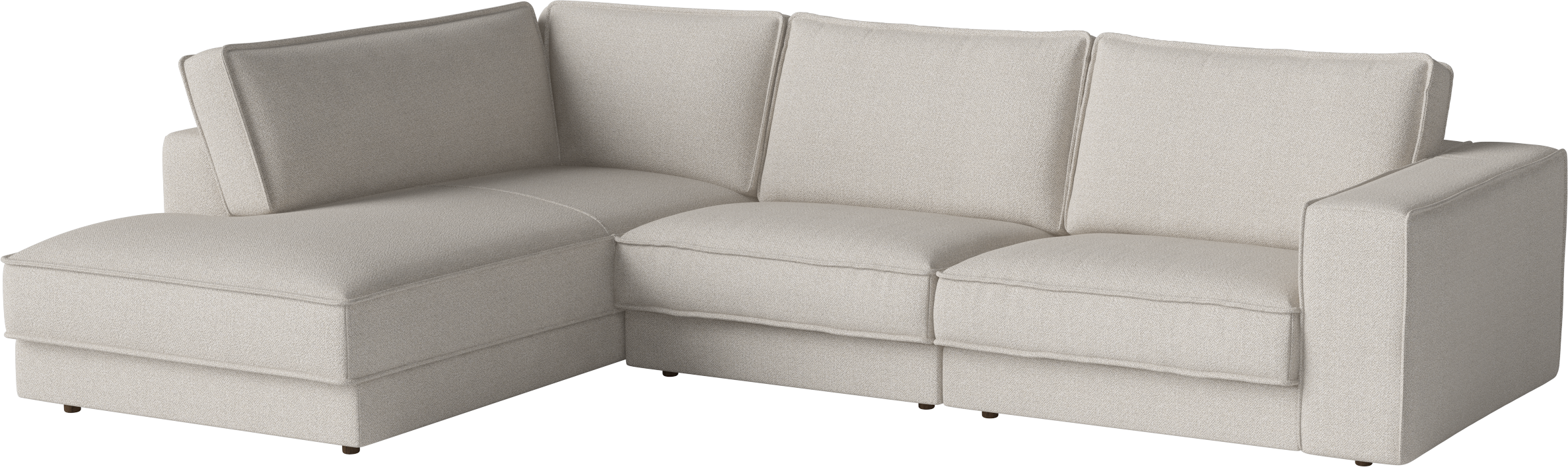 Left-handed 3-modular upholstered noora oak base