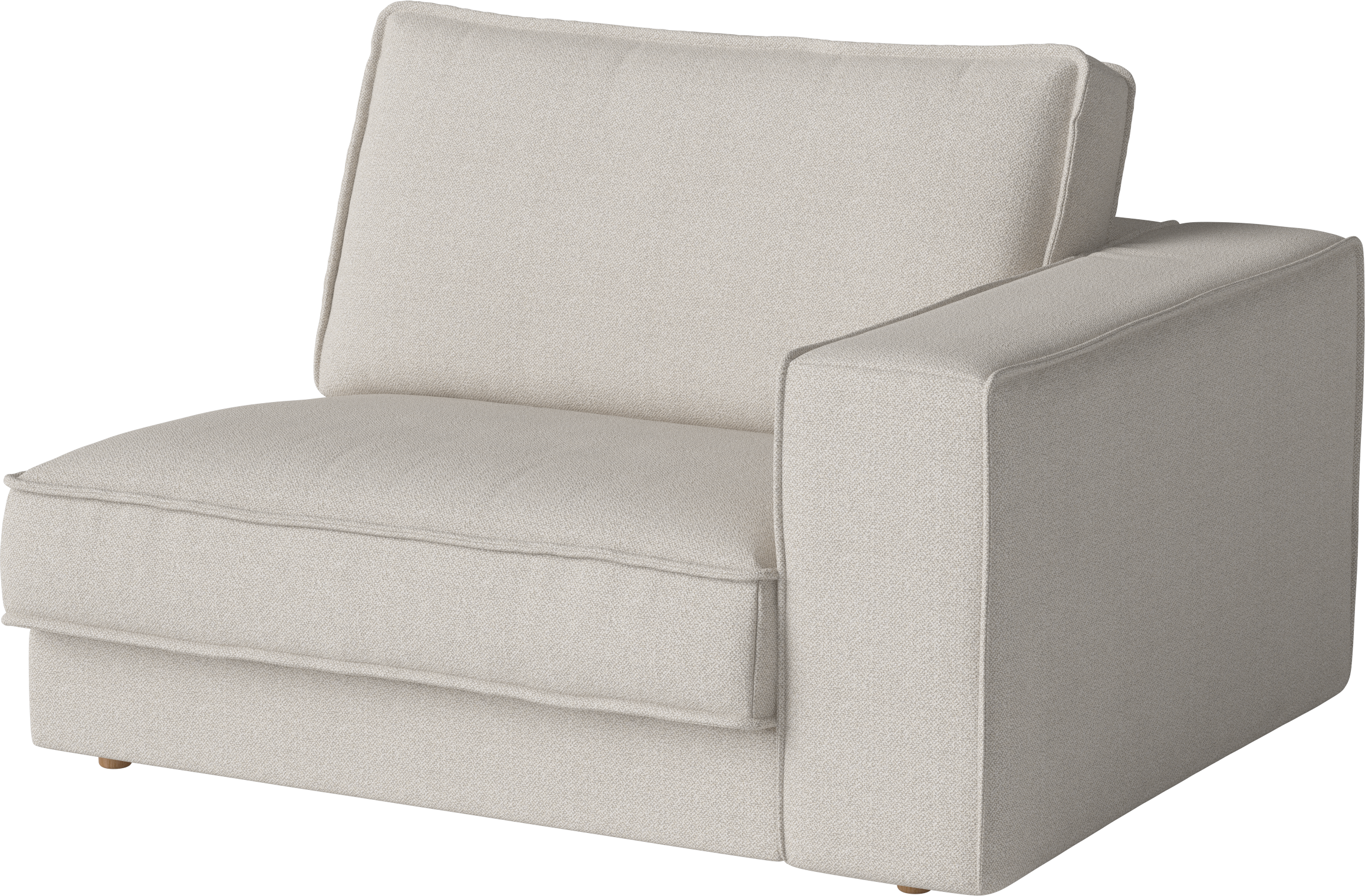 NOORA modular sofa - right -hand module with an oak base