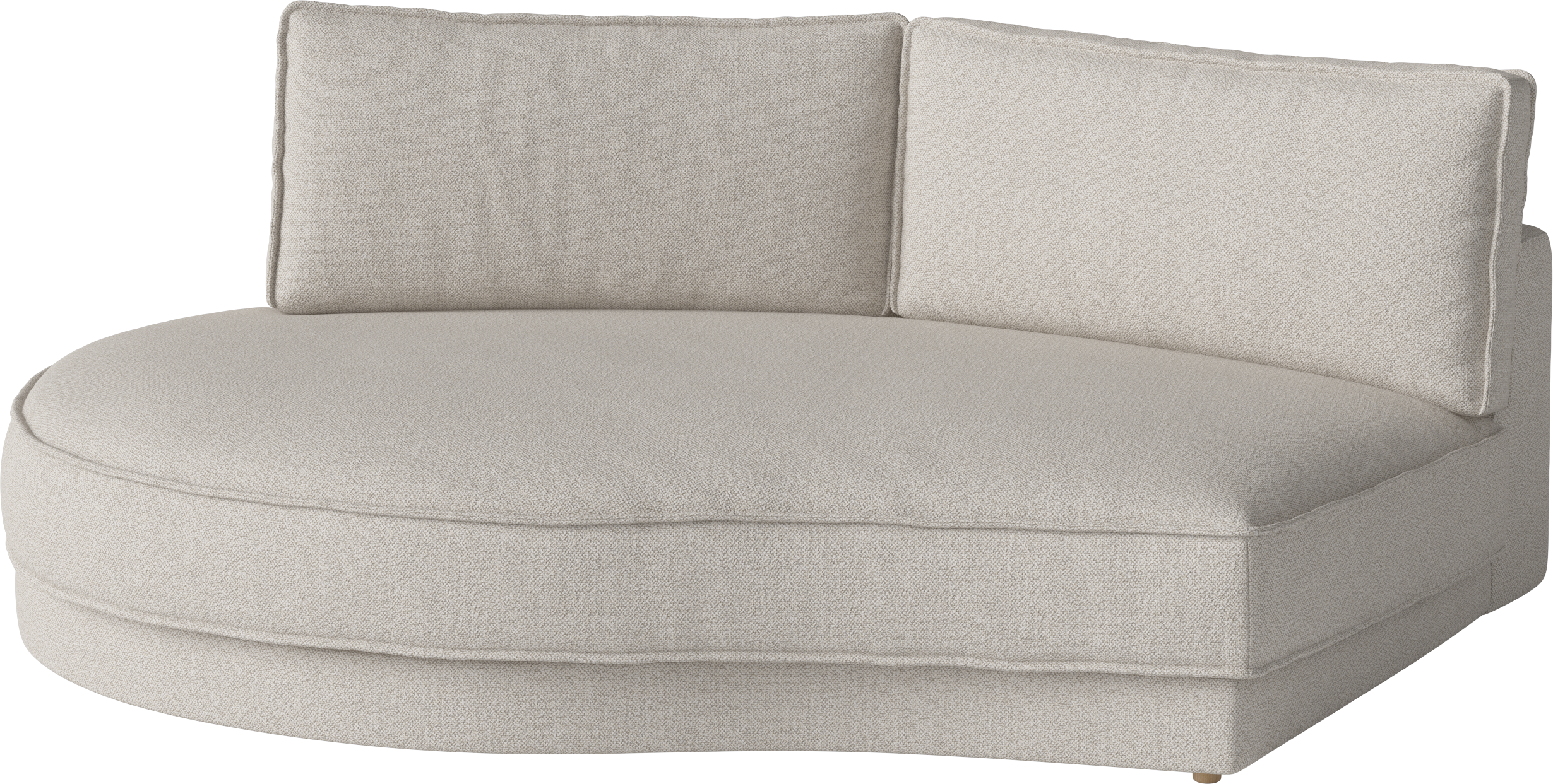 NOORA modular sofa - a rounded left -hand module with a black base