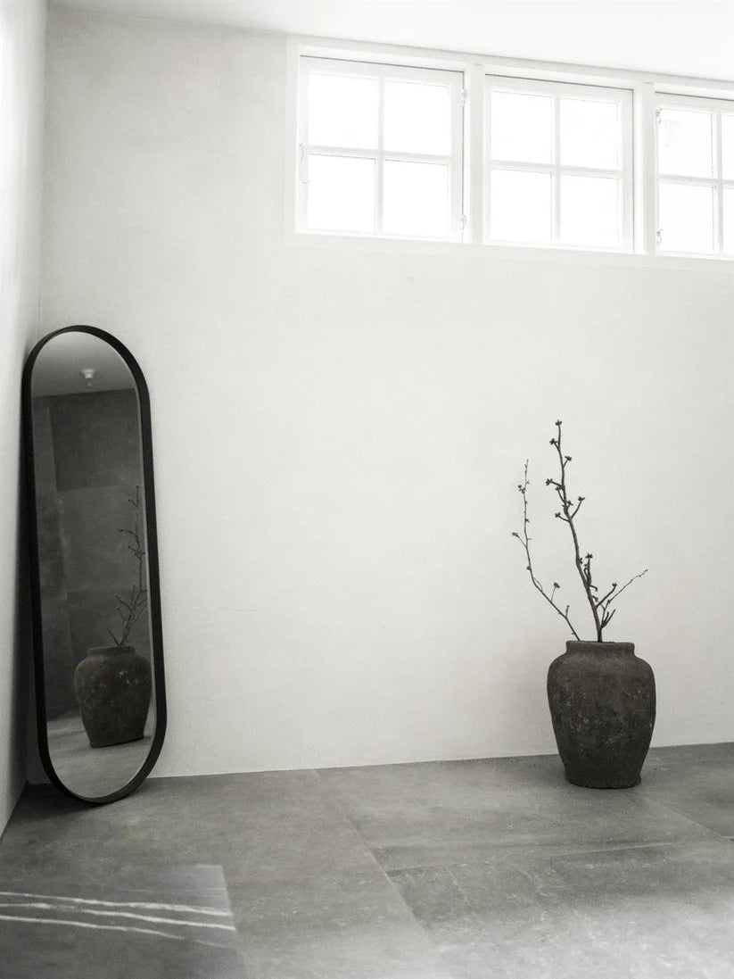 NORM black oval wall mirror