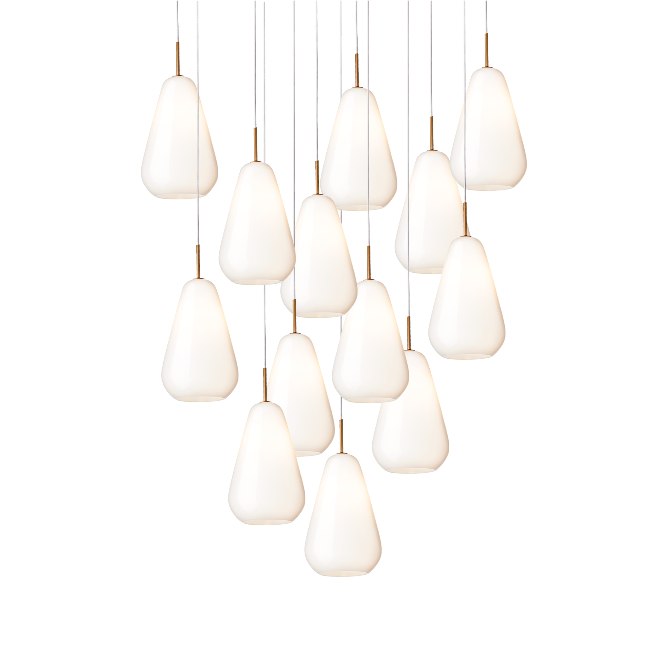 ANOLI Chandelier 13 Gold with Opal Glass