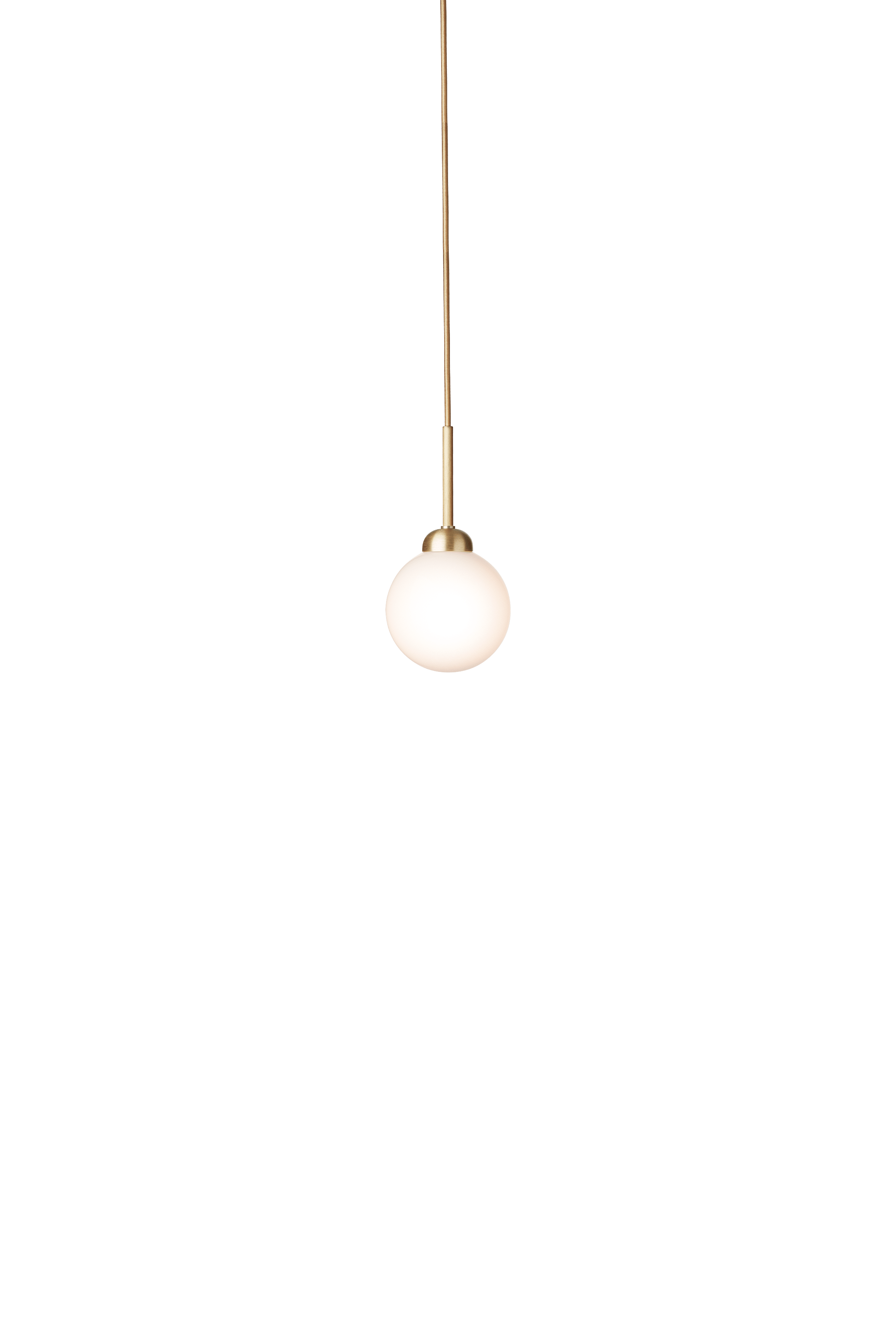 Závěsná lampa APIALES mosazná s opálovým sklem