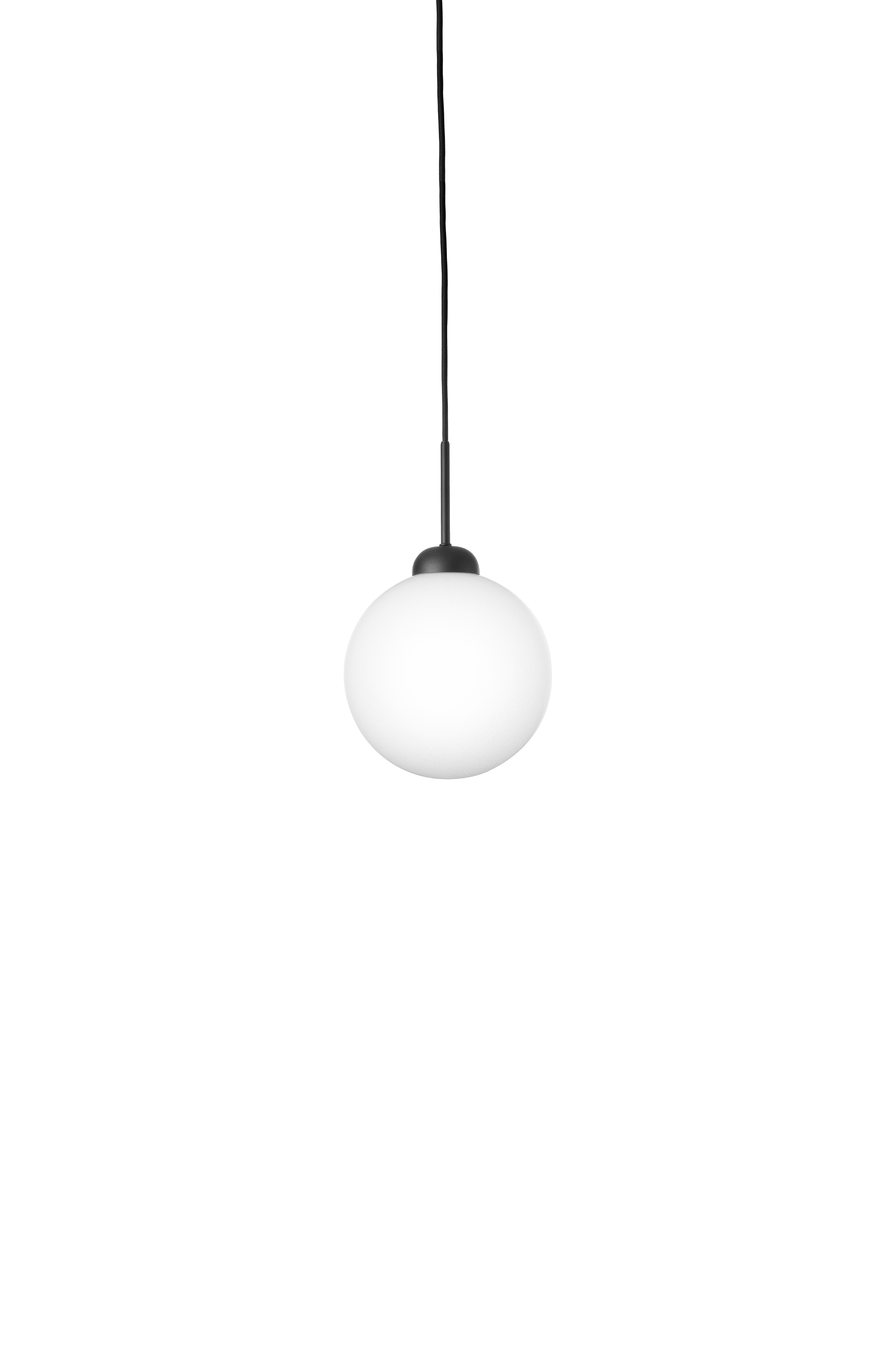 APIALES Black Pendant Lamp with Opal Glass