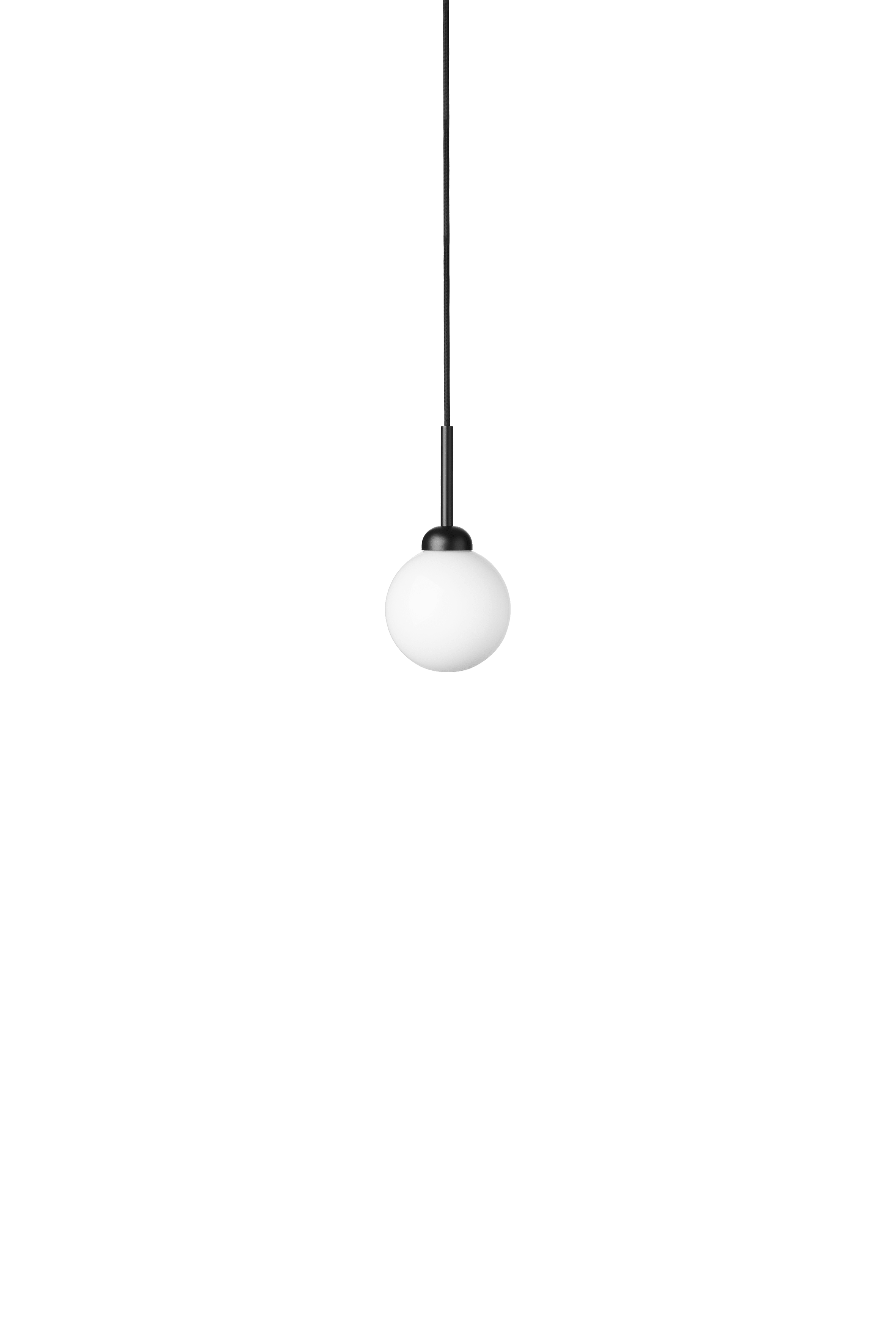 APIALES Black Pendant Lamp with Opal Glass
