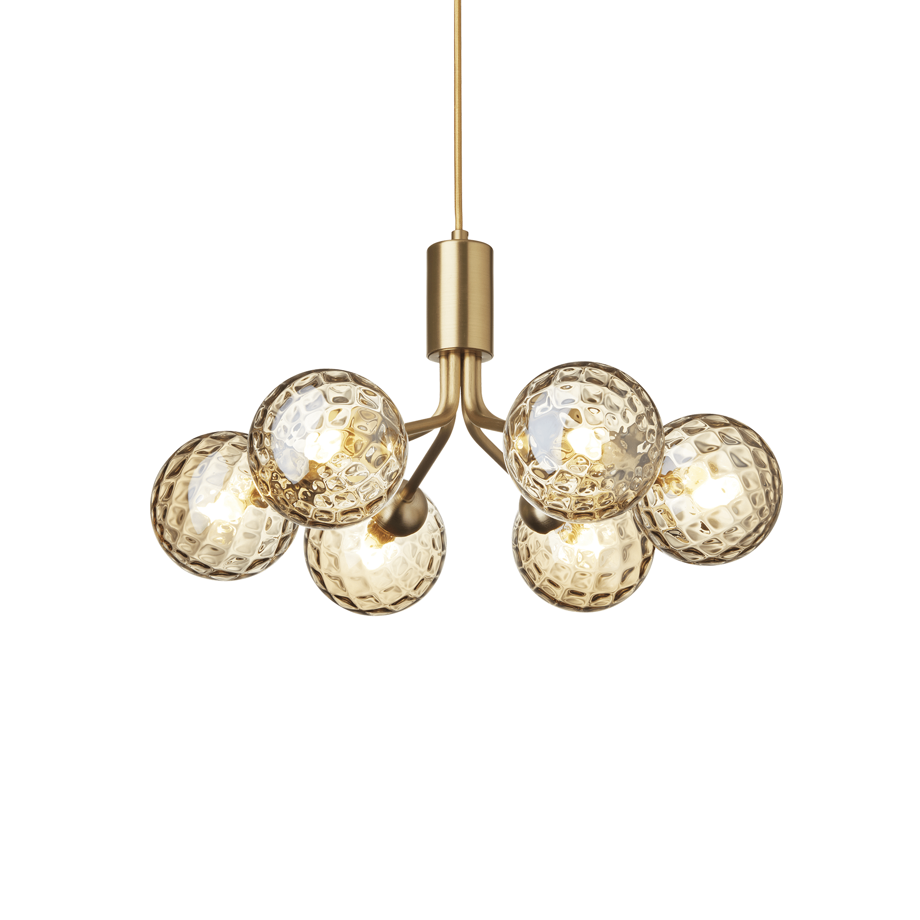 Lampa visící APIALES 6 mosazná se zlatým sklem