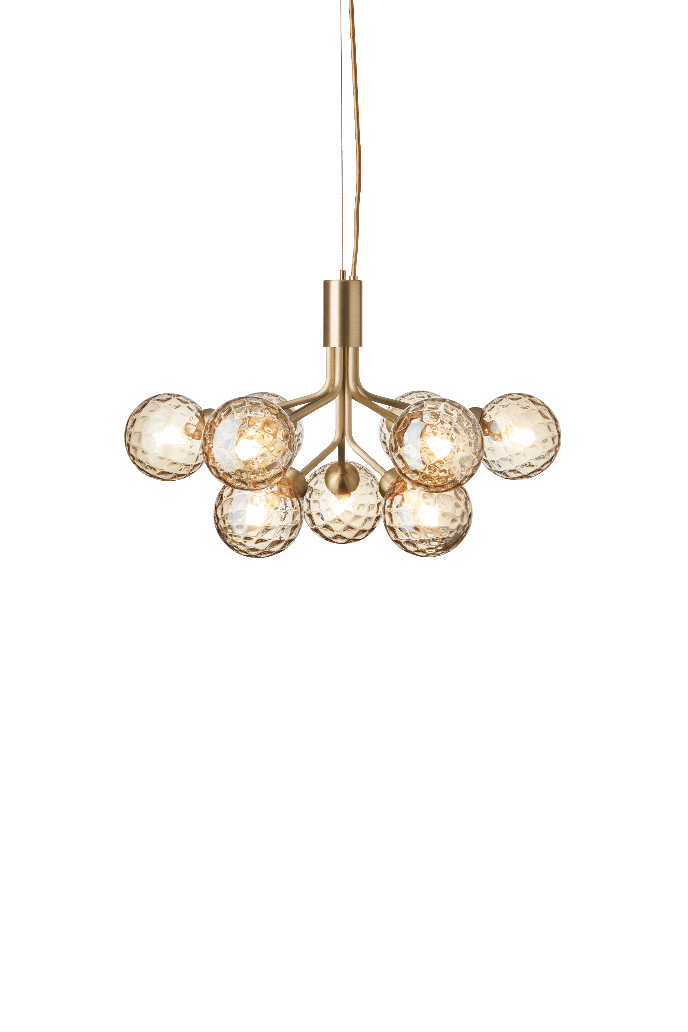 Lampa visící APIALES 9 mosazná se zlatým sklem