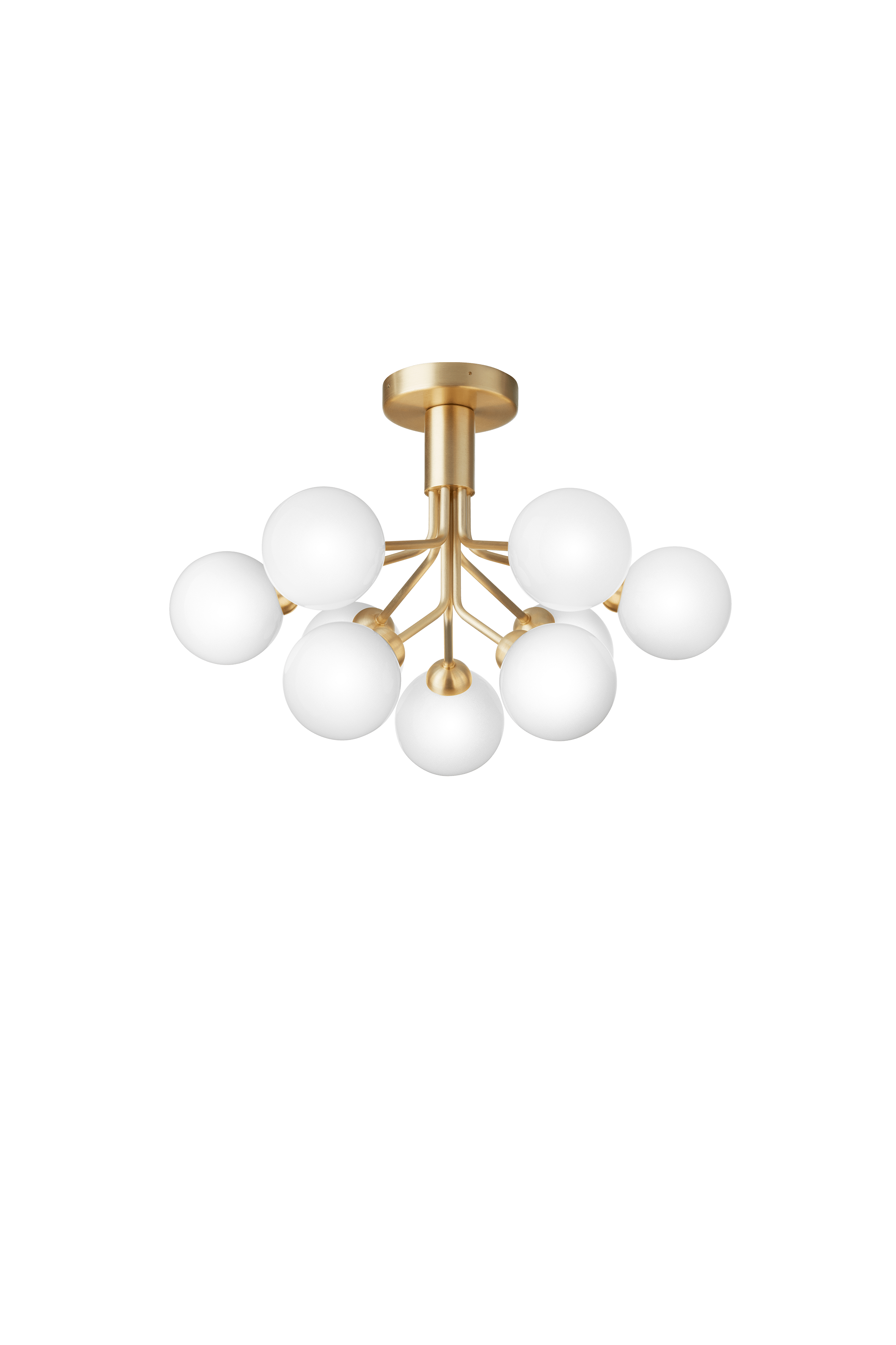 Lampa stropní APIALES 9 mosazná s opálovým sklem