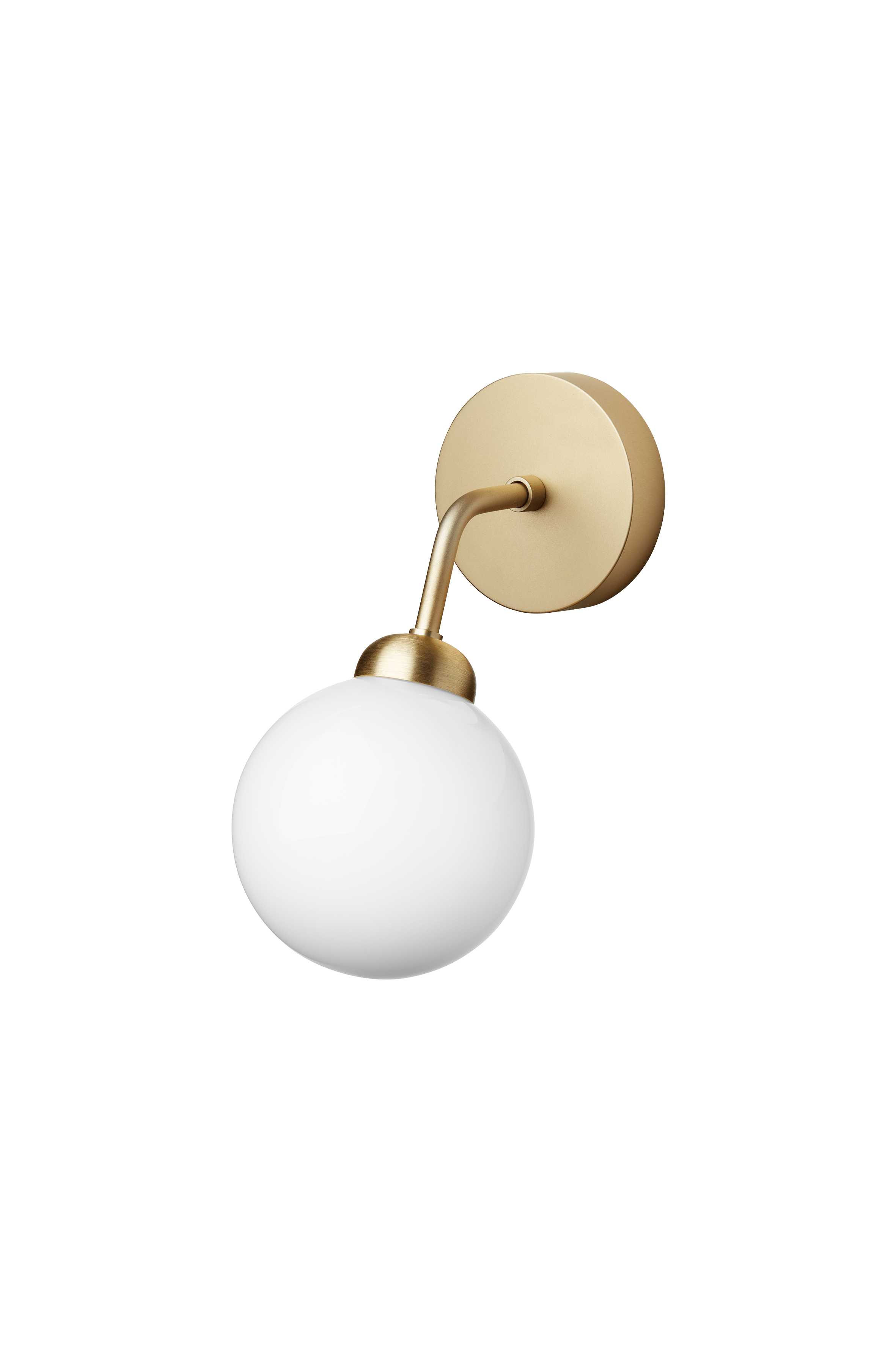 Lampa ścienna APIALES mosiężny z opalowym szkłem – Nuura
