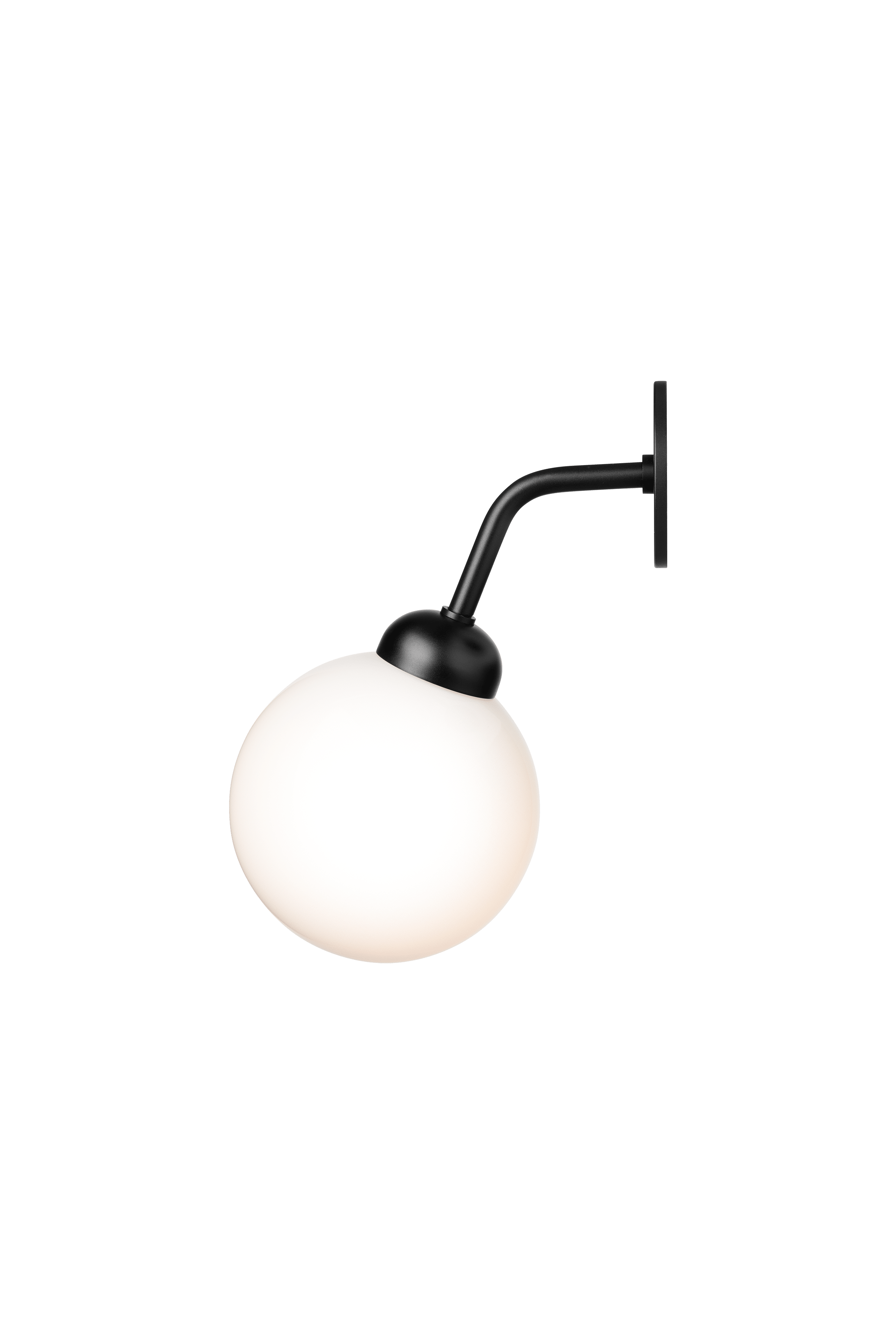 Nástěnná lampa APIALES černá s opálovým sklem
