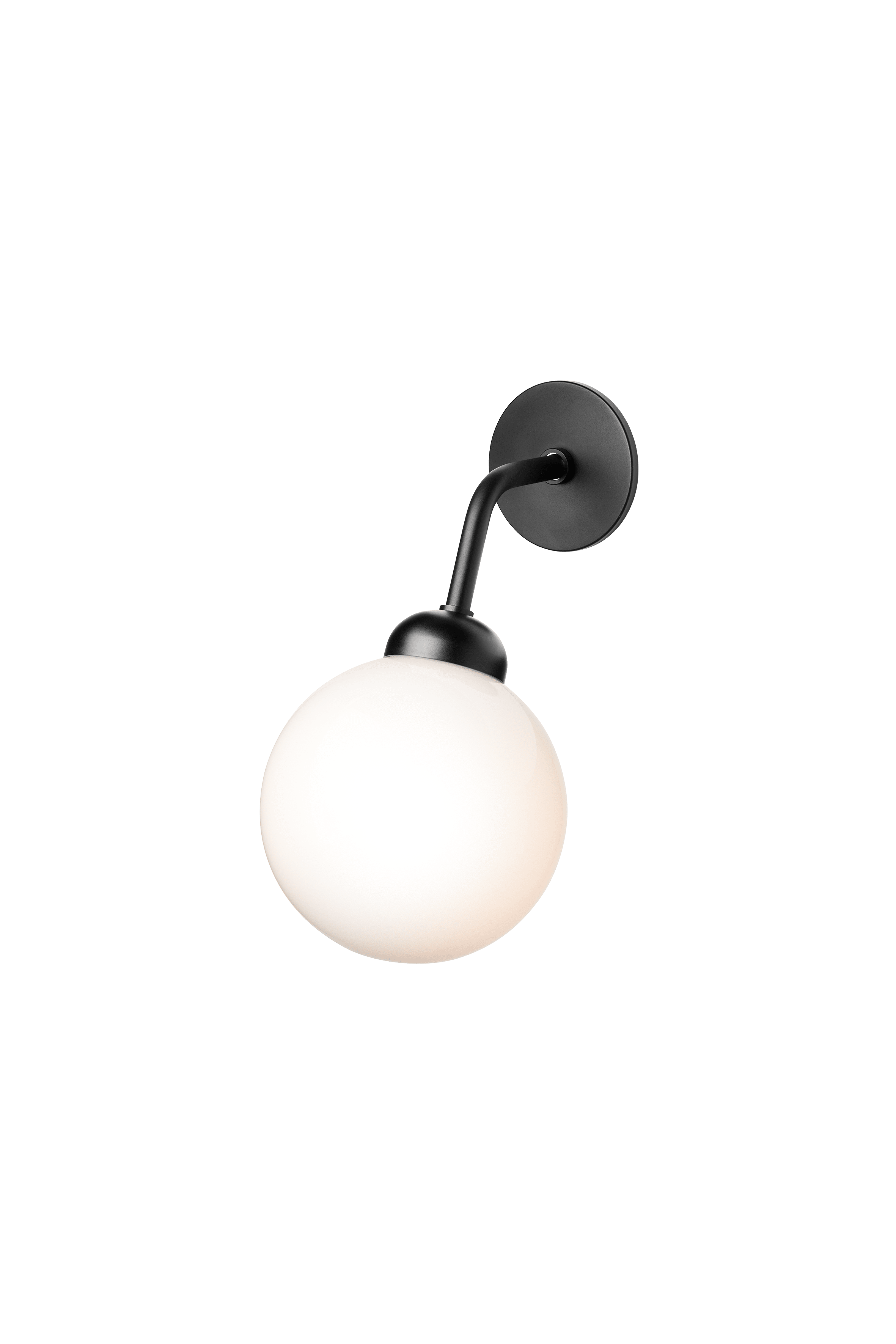 Nástěnná lampa APIALES černá s opálovým sklem