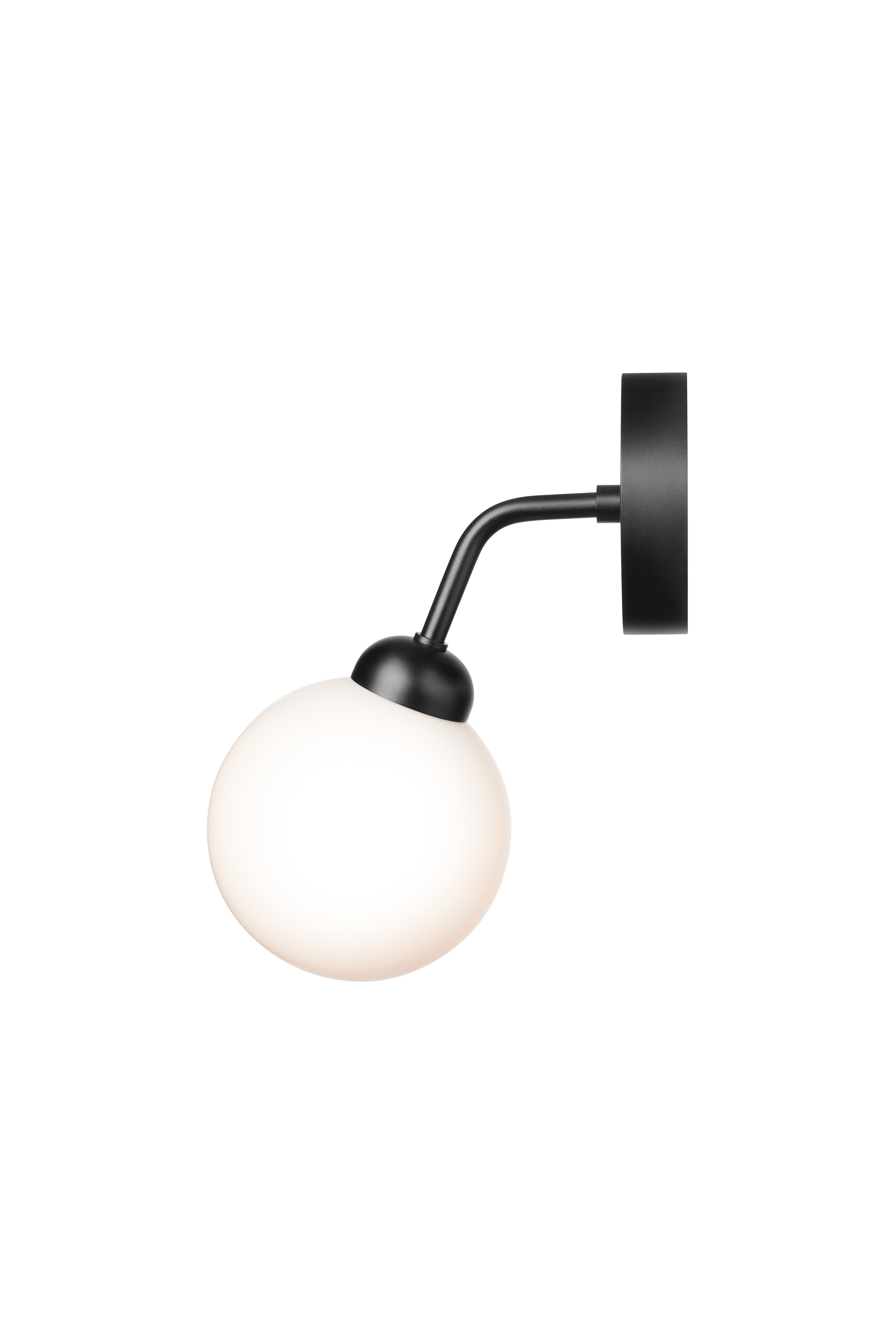 Nástěnná lampa APIALES černá s opálovým sklem