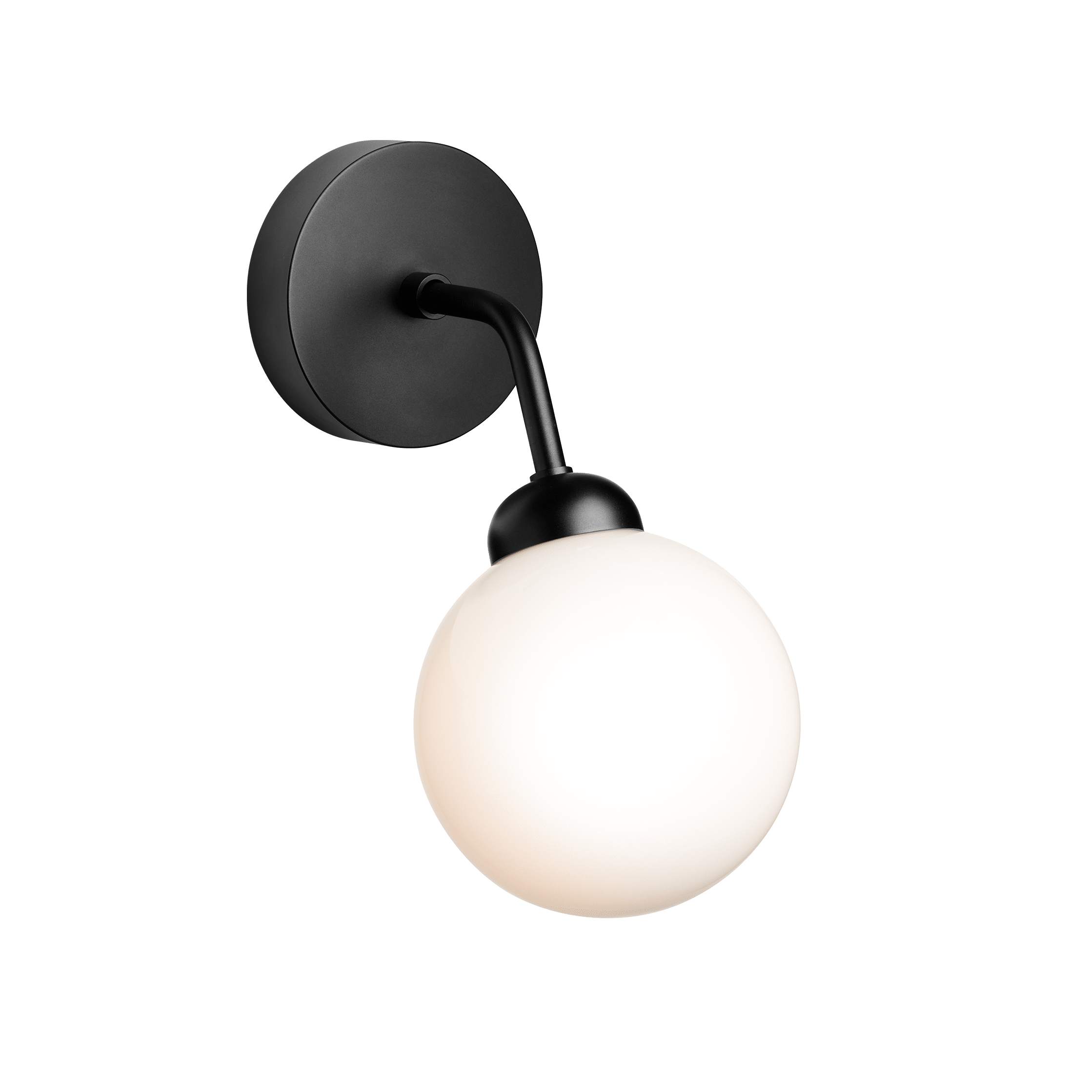 Nástěnná lampa APIALES černá s opálovým sklem