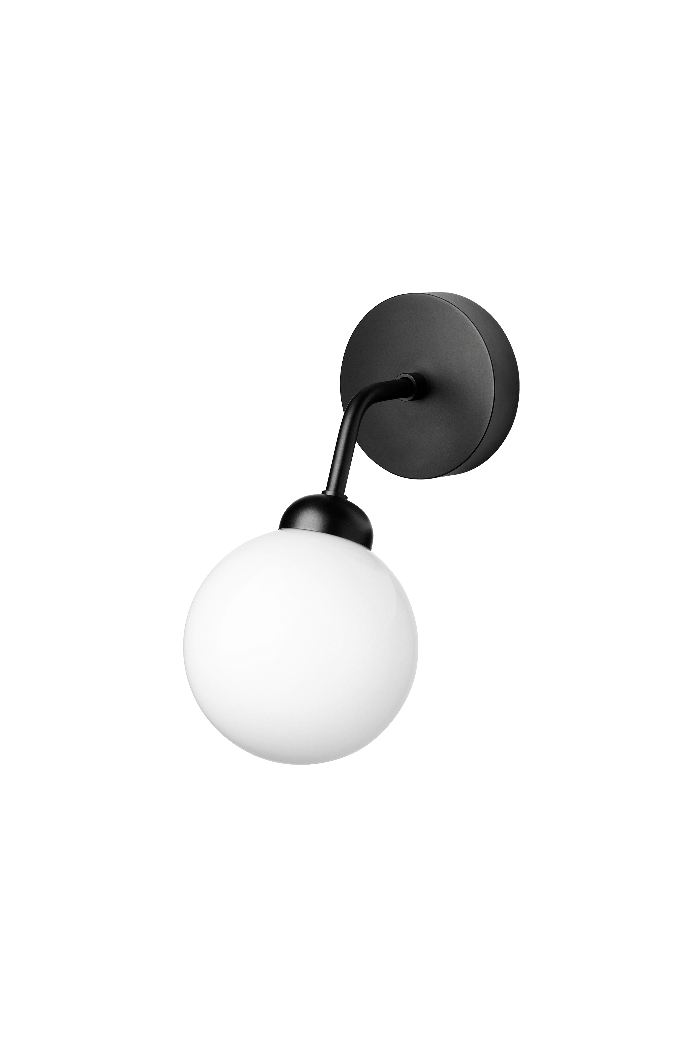 Nástěnná lampa APIALES černá s opálovým sklem