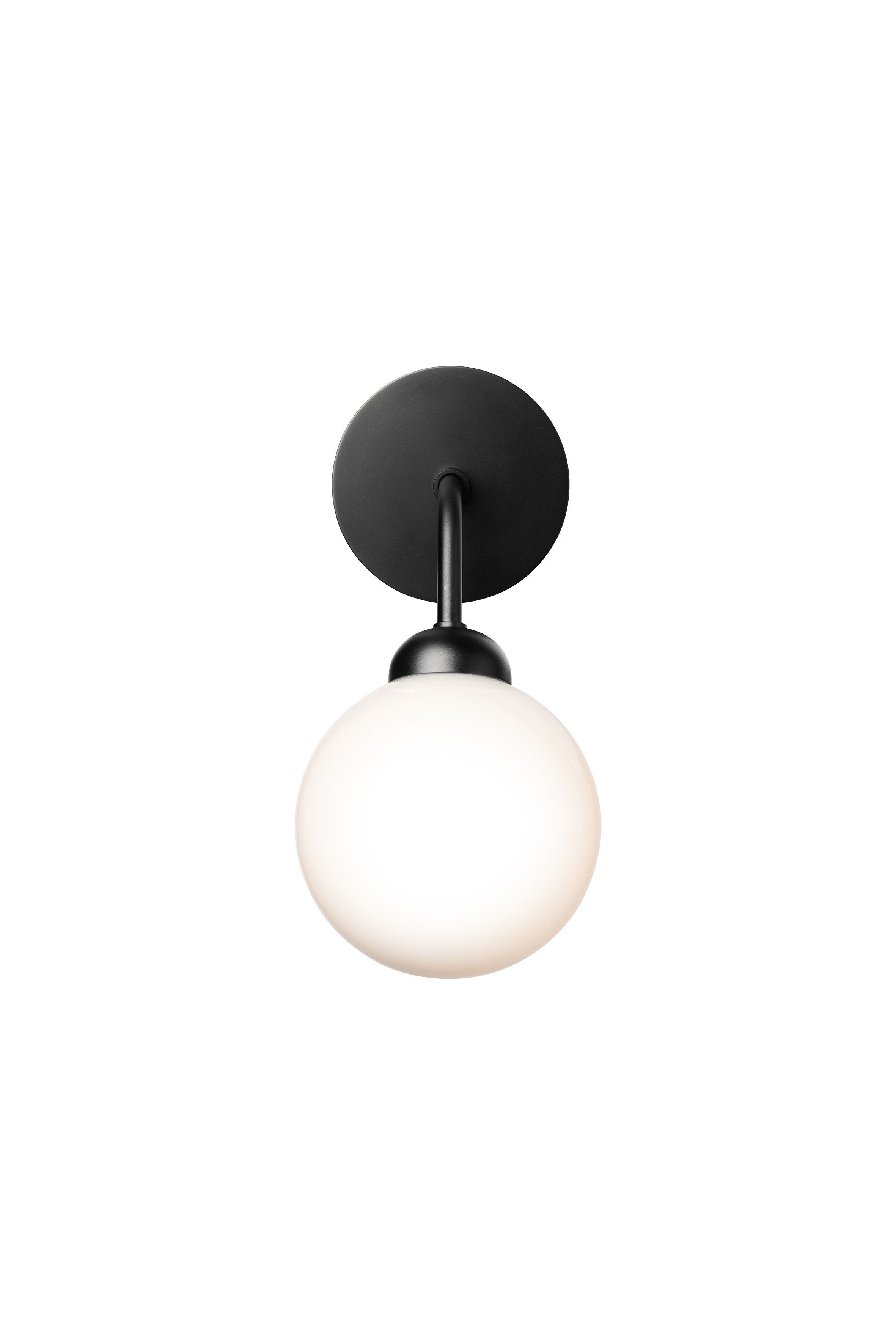 Nástěnná lampa APIALES černá s opálovým sklem
