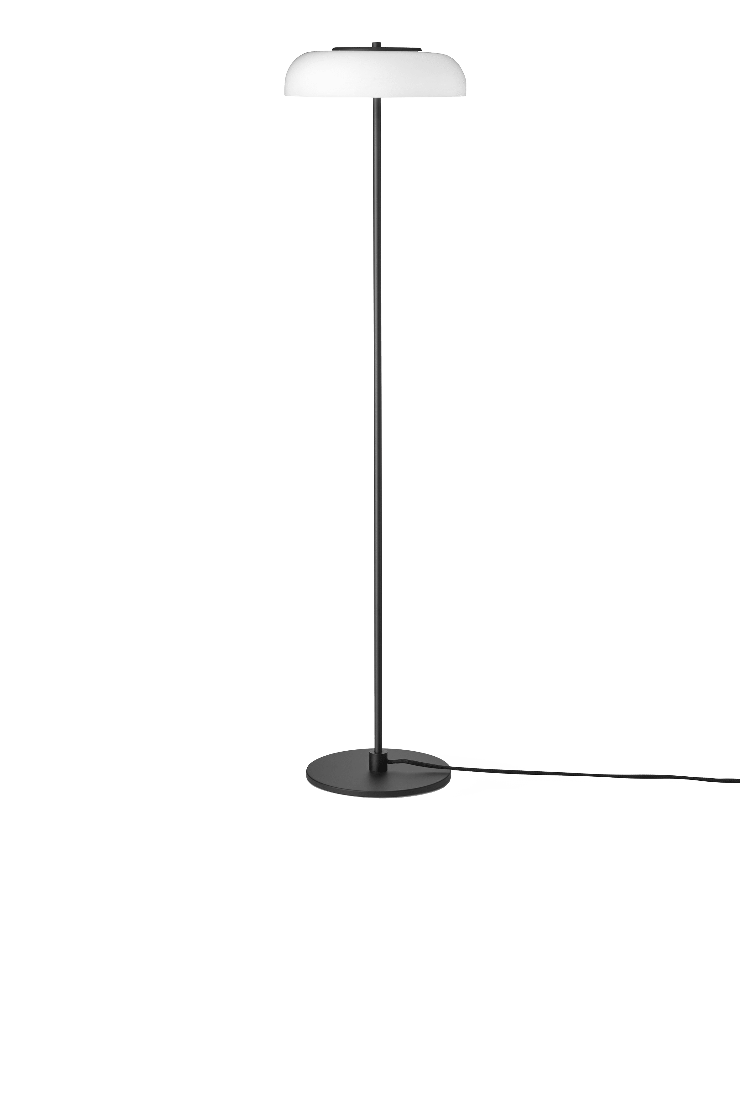 Stojací lampa BLOSSI černá s opálovým sklem