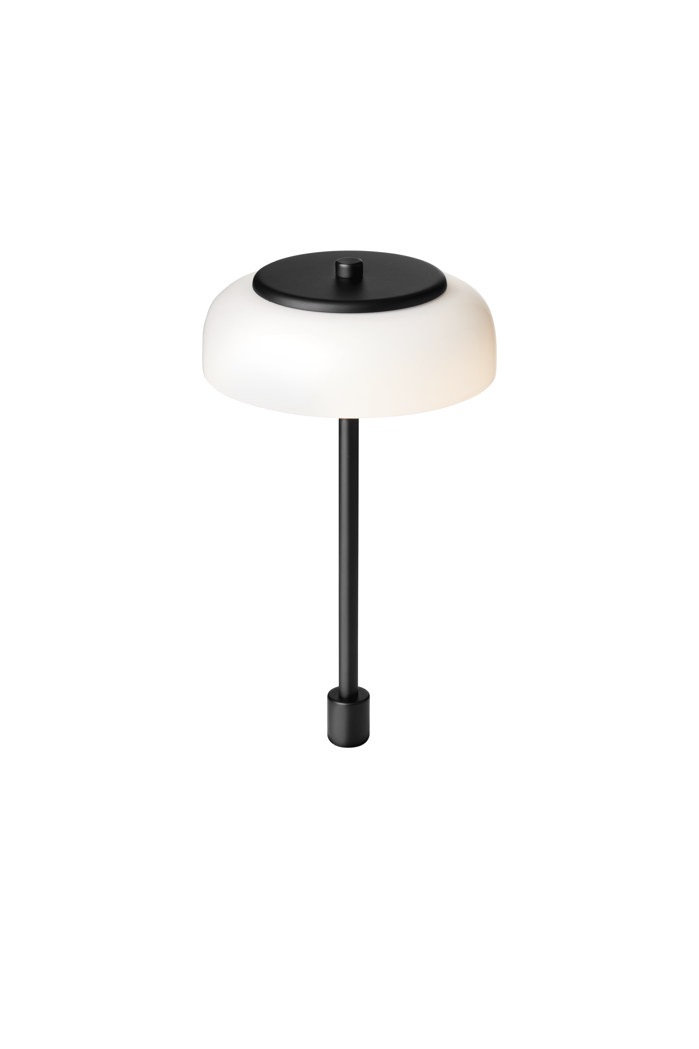 Stolní lampa BLOSSI černá s opálovým sklem