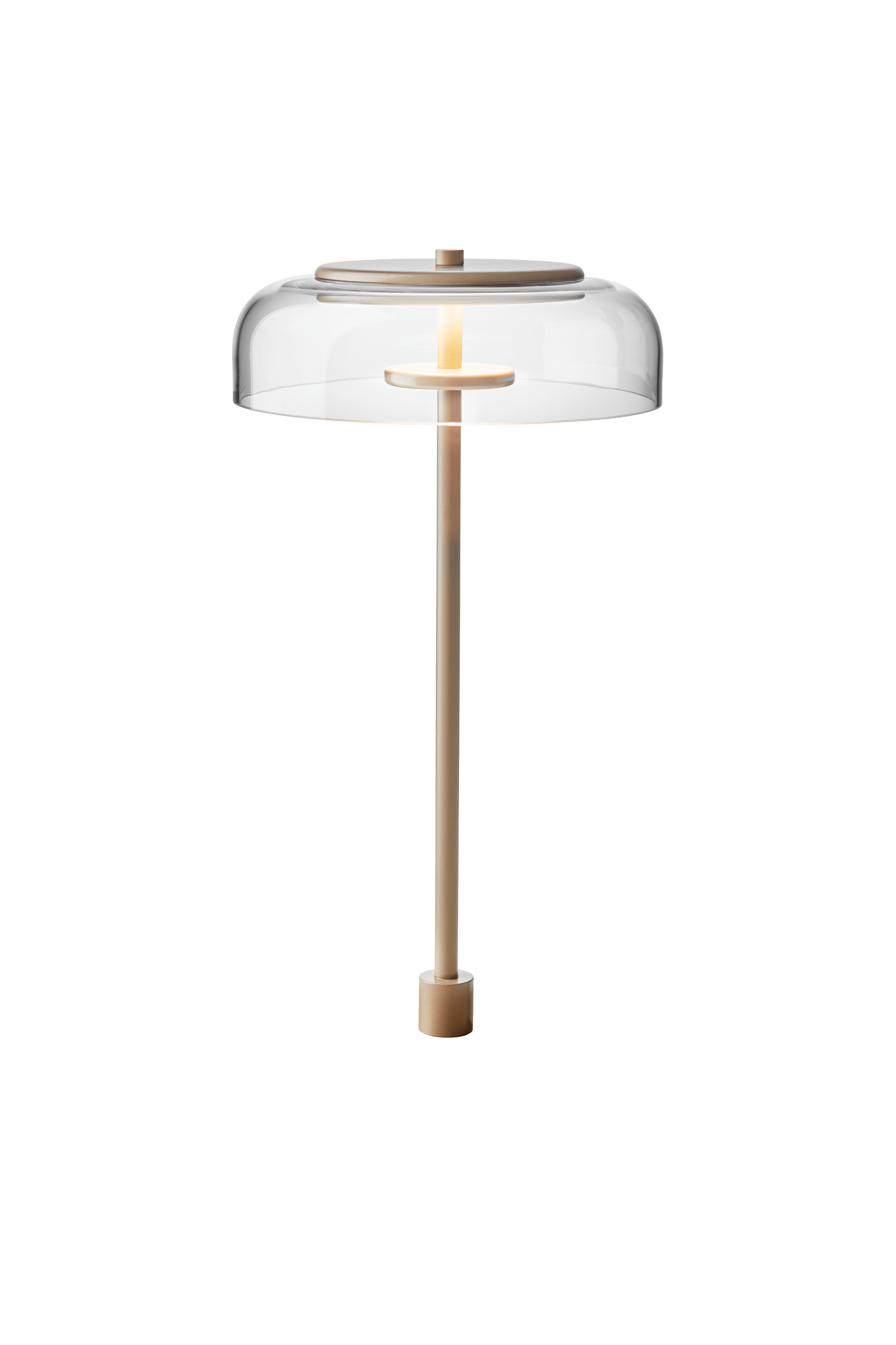 Stolní lampa BLOSSI zlatá s průhledným sklem