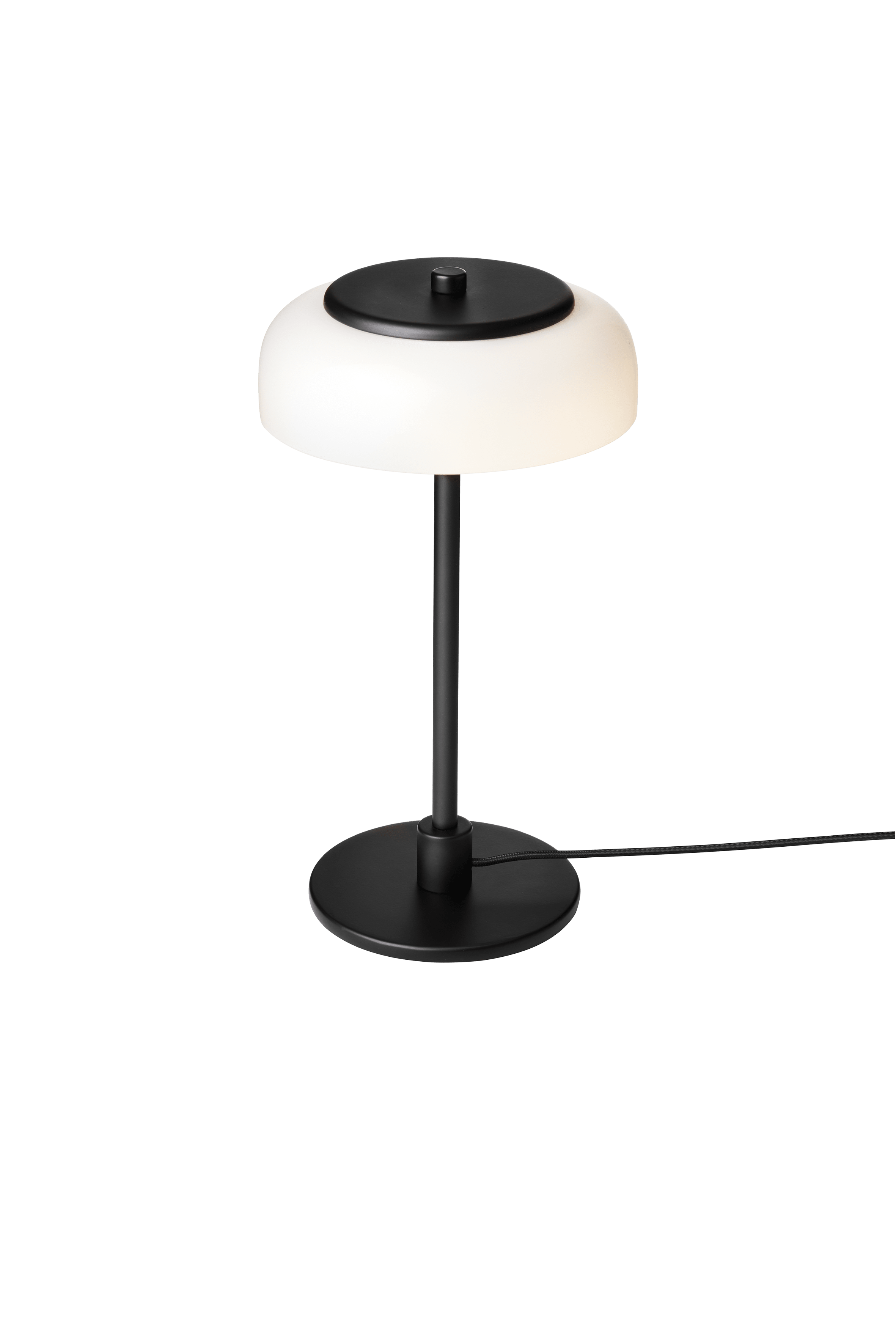 Stolní lampa BLOSSI černá s opálovým sklem