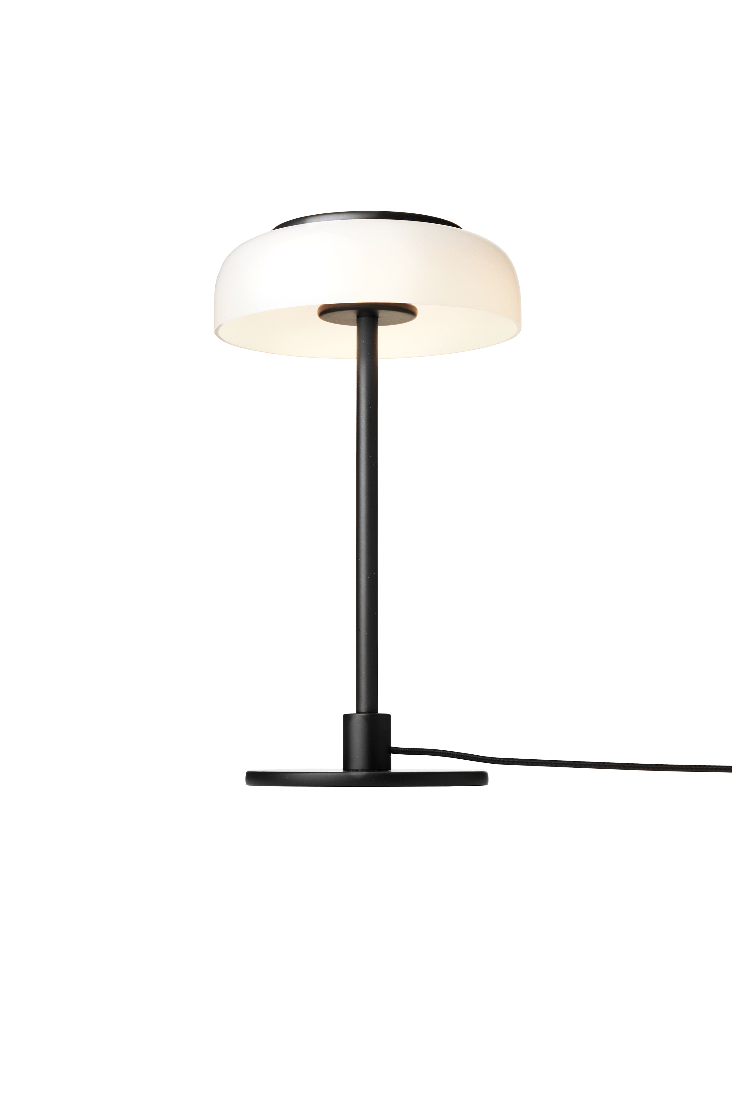 Stolní lampa BLOSSI černá s opálovým sklem