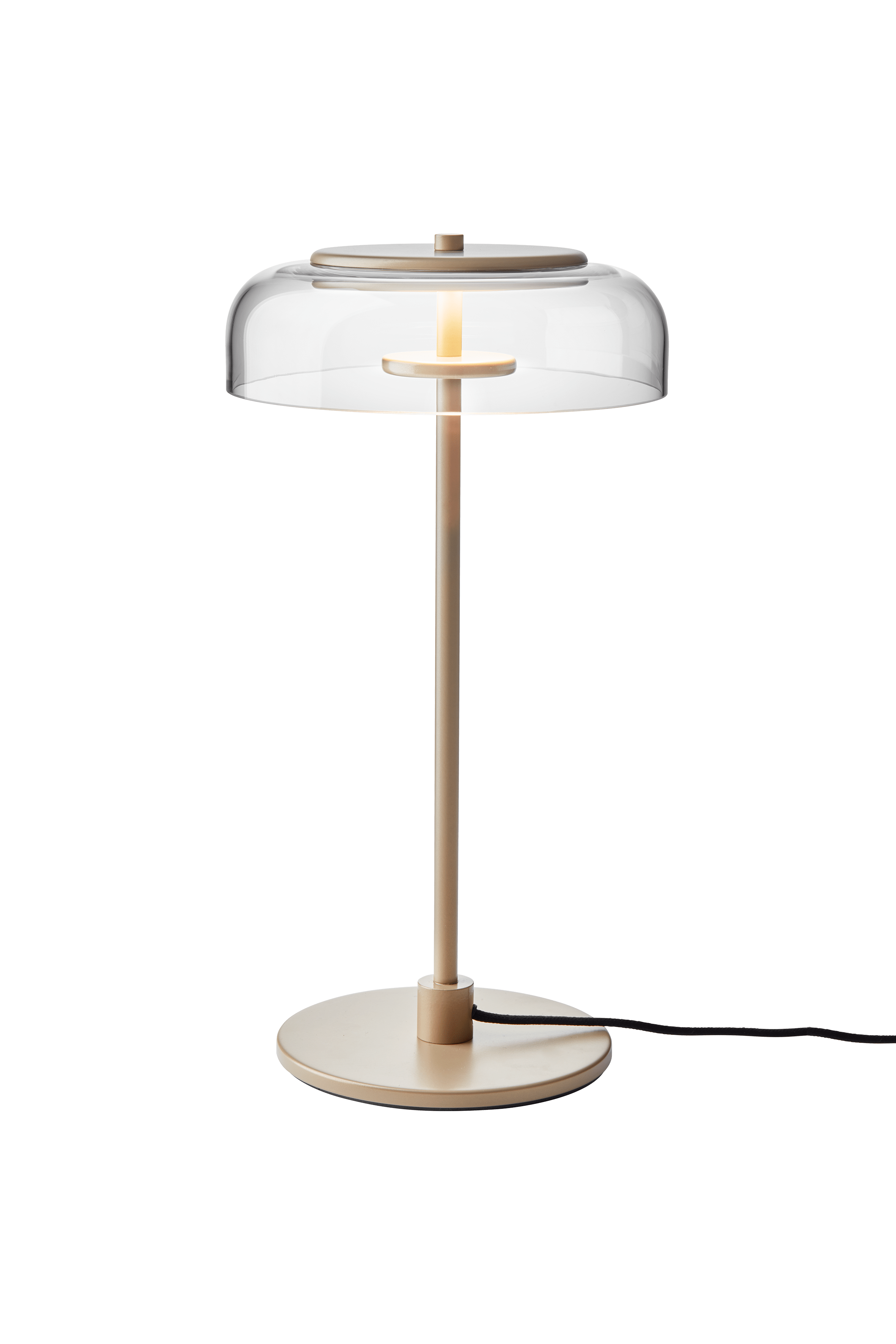 Stolní lampa BLOSSI zlatá s průhledným sklem