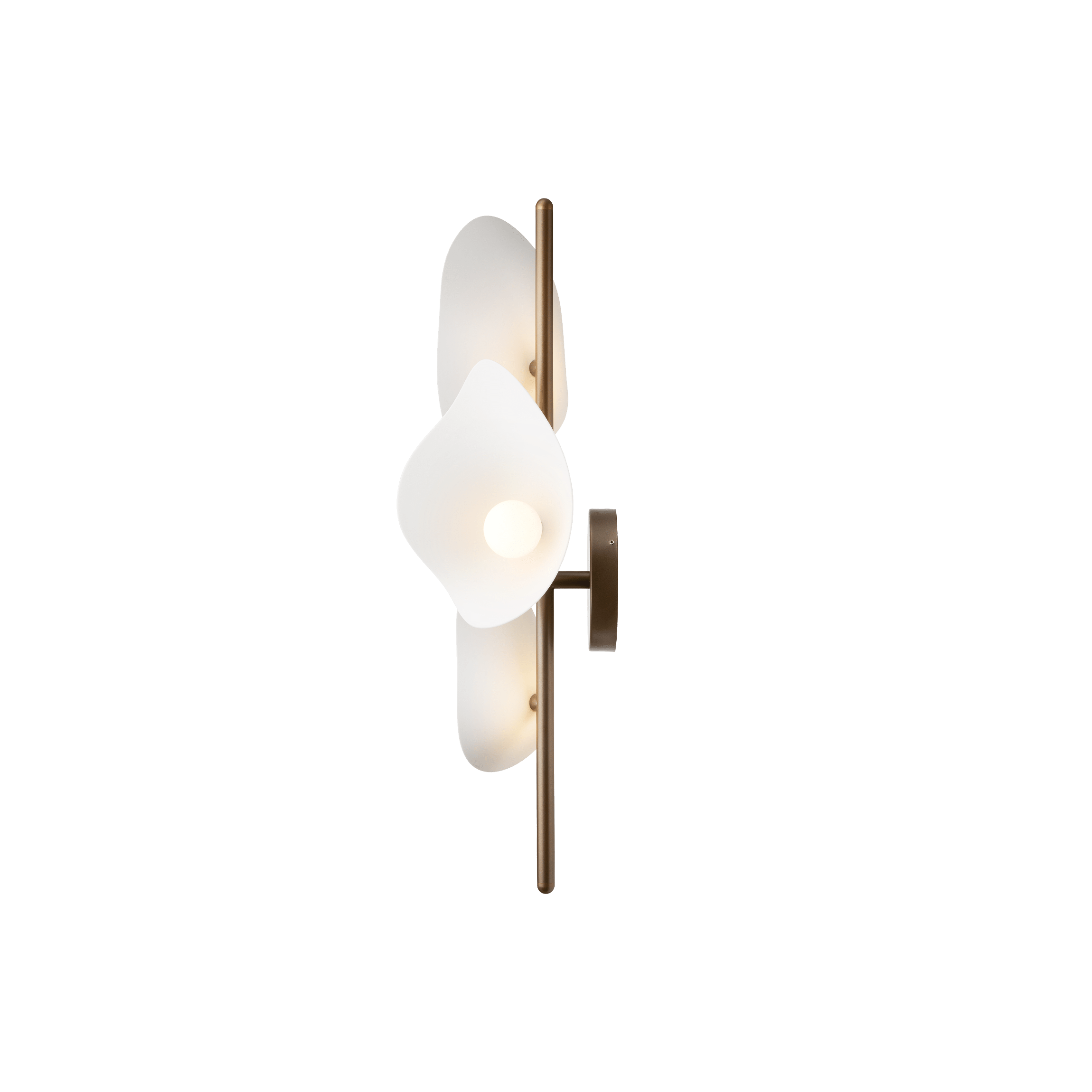 Nástěnná lampa FLORII 3 tmavě hnědá s bílou