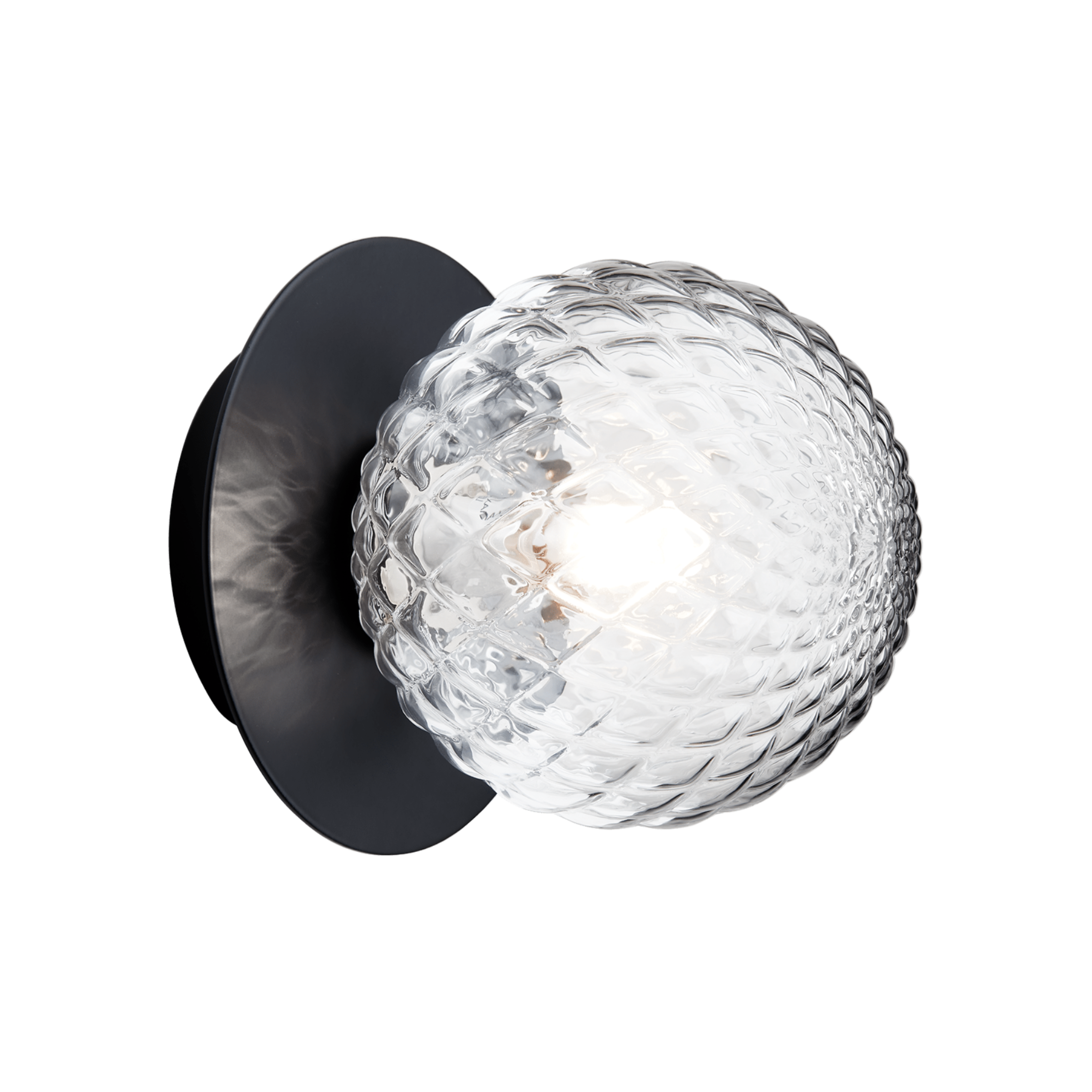 LIILA Black Recessed Wall Sconce with Transparent Glass