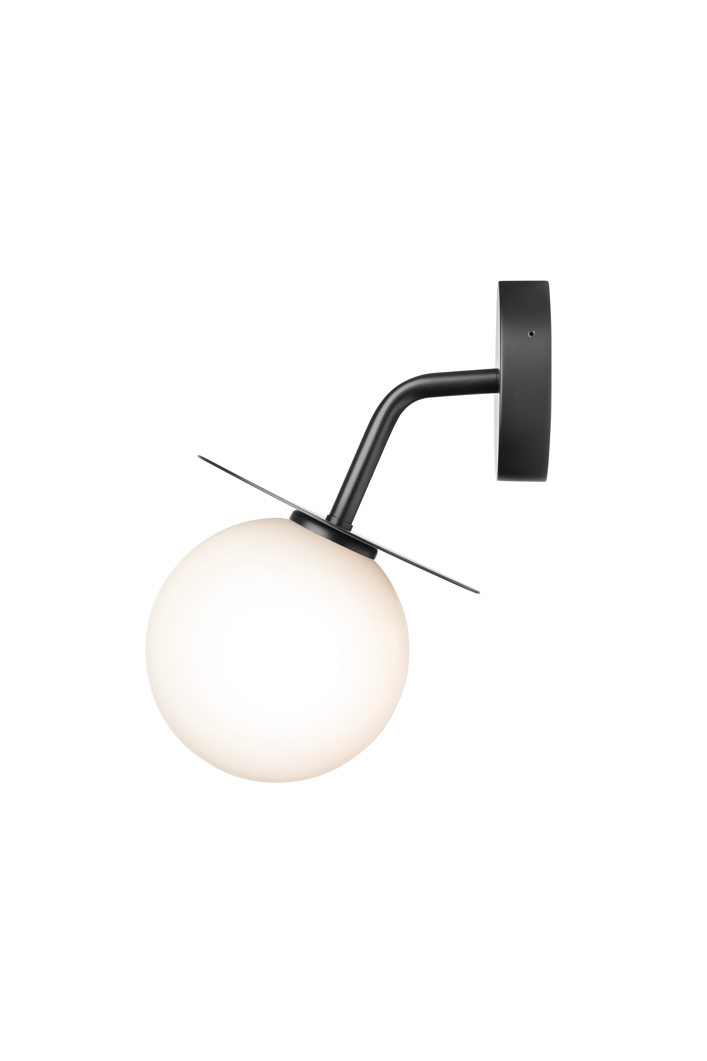 Venkovní nástěnná lampa LIILA černá s opálovým sklem