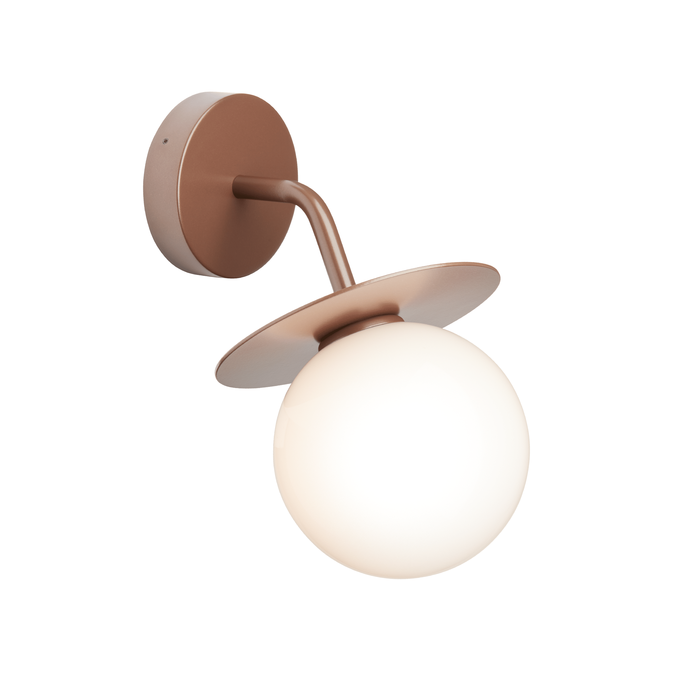 Venkovní nástěnná lampa LIILA tmavě hnědá s opálovým sklem