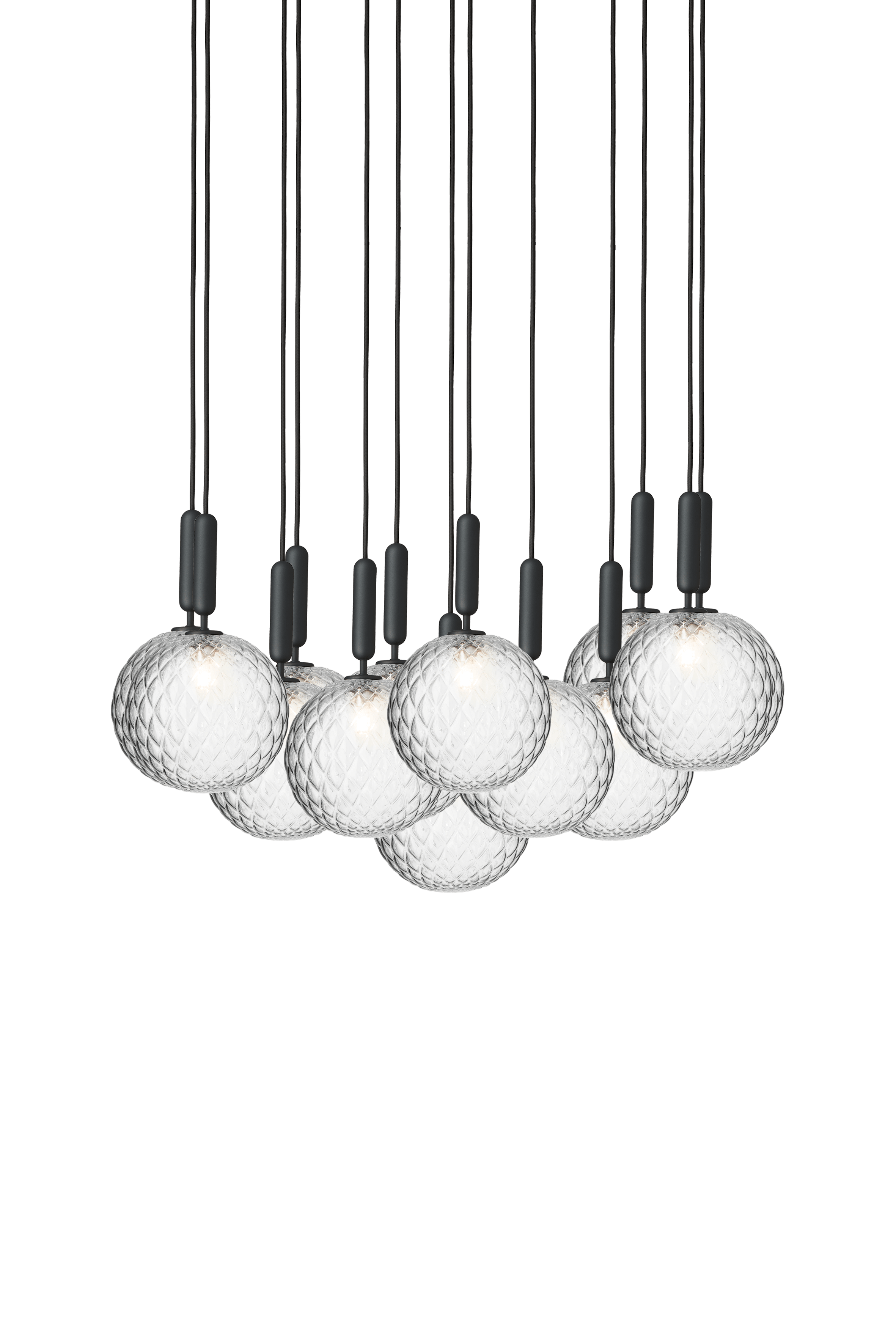 MIIRA 13 Pendant Lamp in Graphite with Transparent Glass