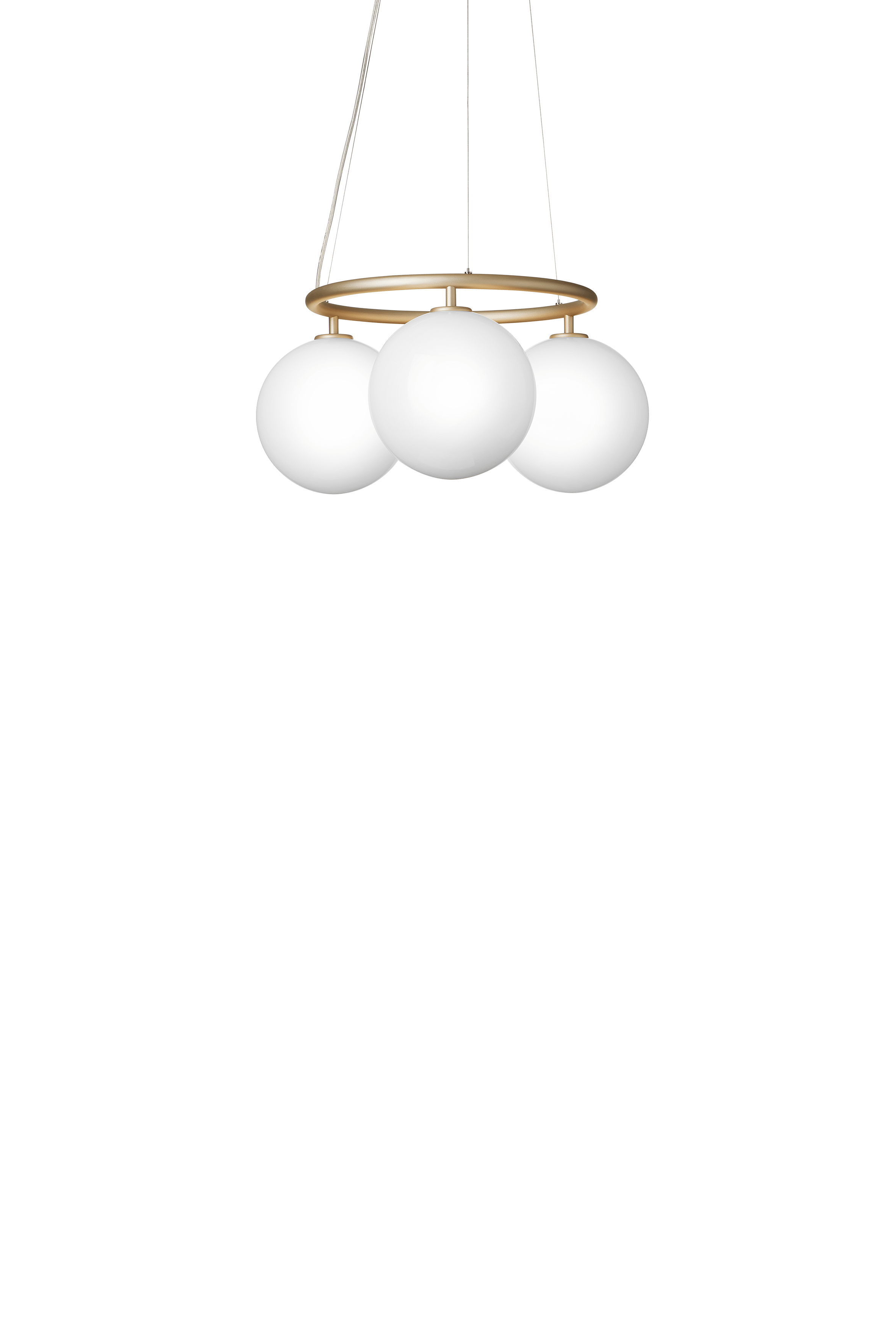 Lampa visící MIIRA 3 CIRCULAR mosazná s opálovým sklem