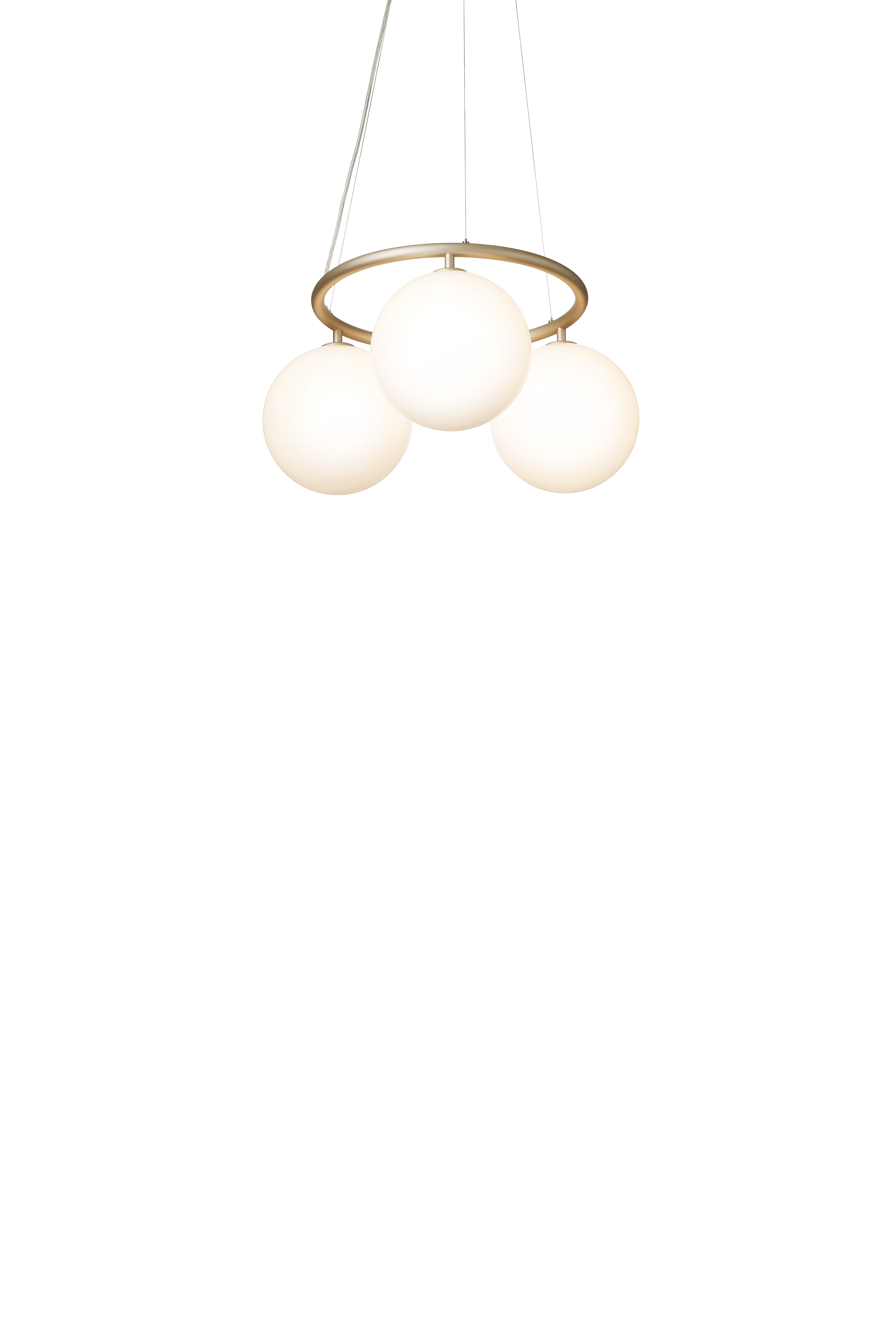 Lampa visící MIIRA 3 CIRCULAR mosazná s opálovým sklem