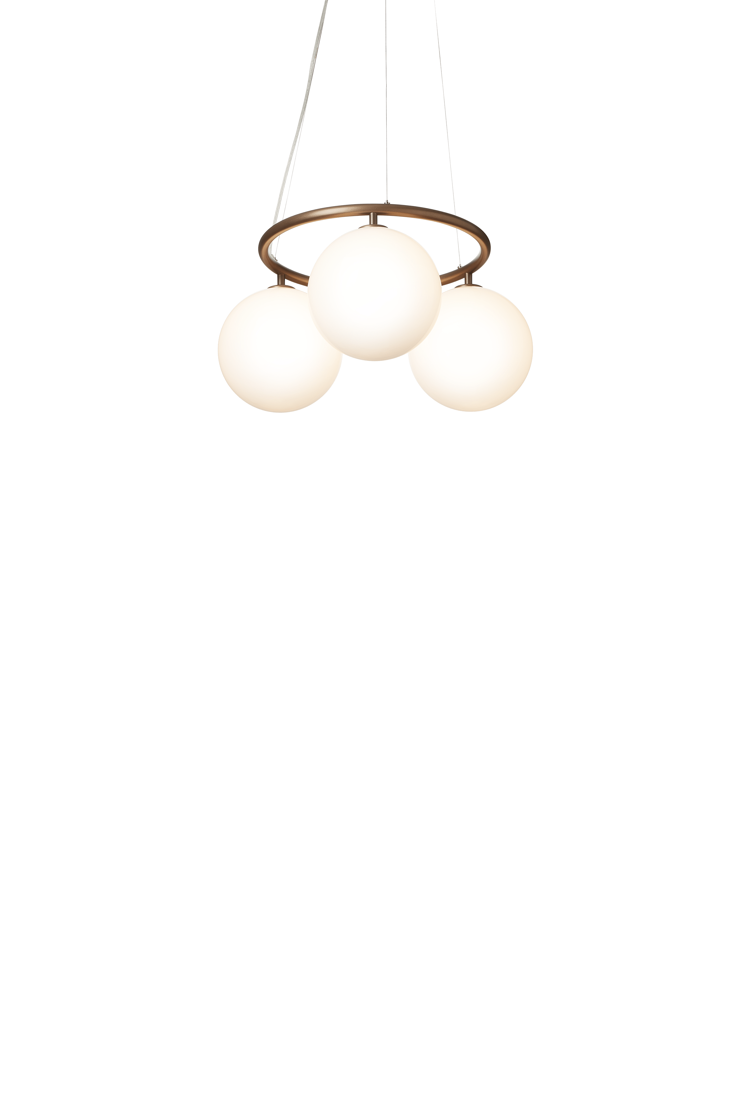 Závěsná lampa MIIRA 3 CIRCULAR tmavě hnědá s opálovým sklem