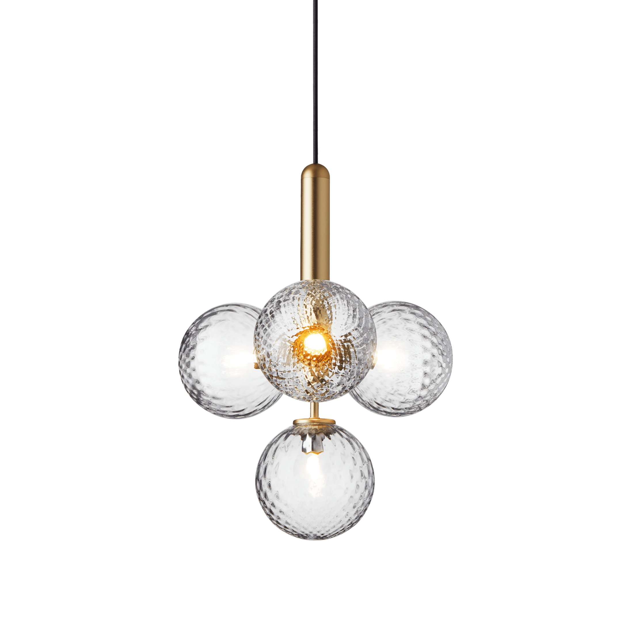 MIIRA 4 Pendant Lamp in Brass with Transparent Glass