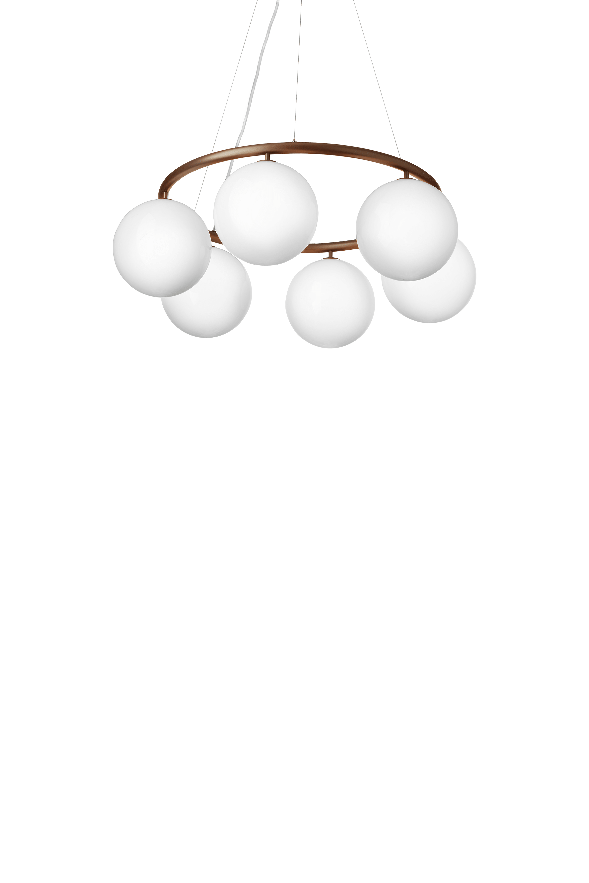 Závěsná lampa MIIRA 6 CIRCULAR tmavě hnědá s opálovým sklem