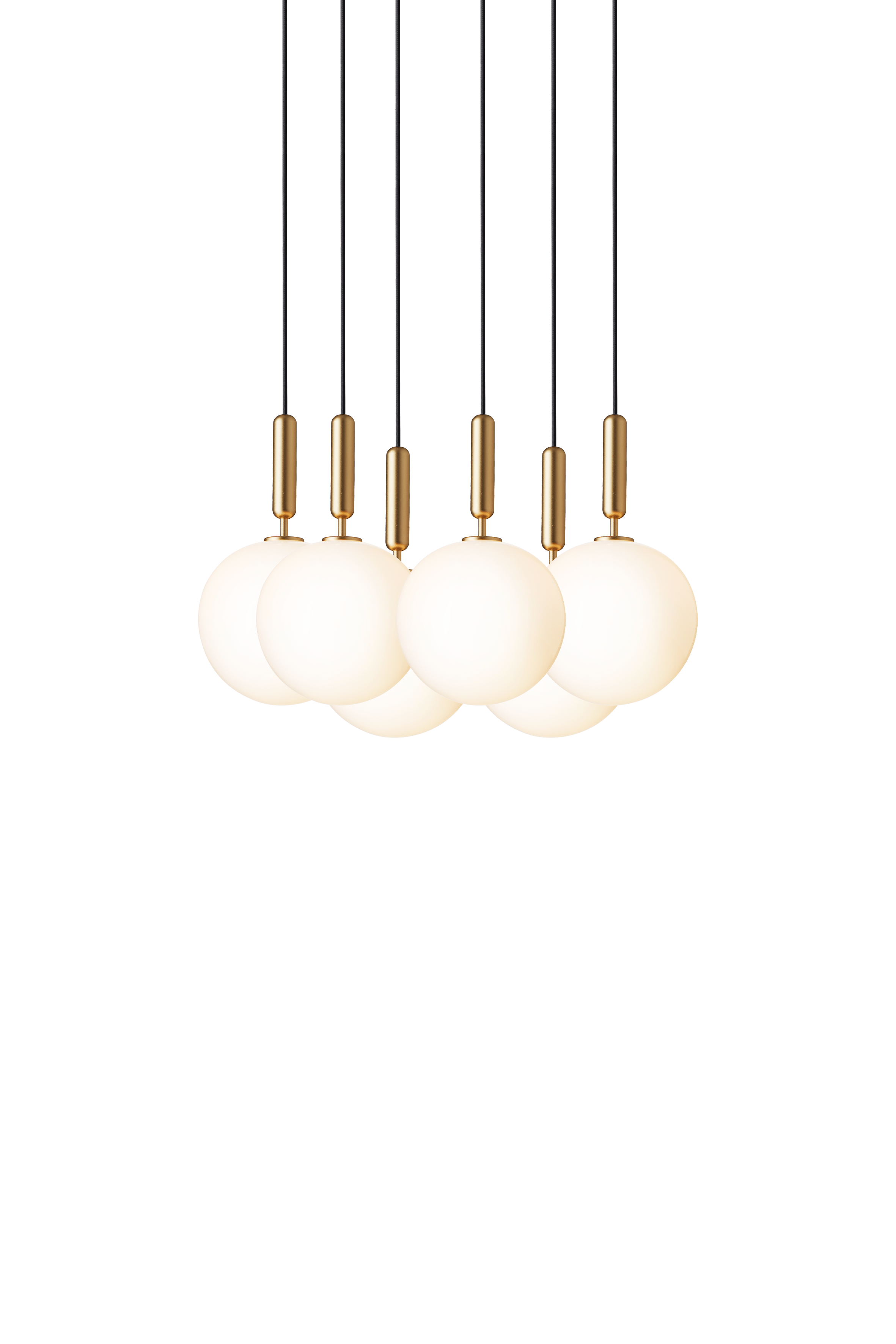 Lampa visící MIIRA 6 mosazná s opálovým sklem