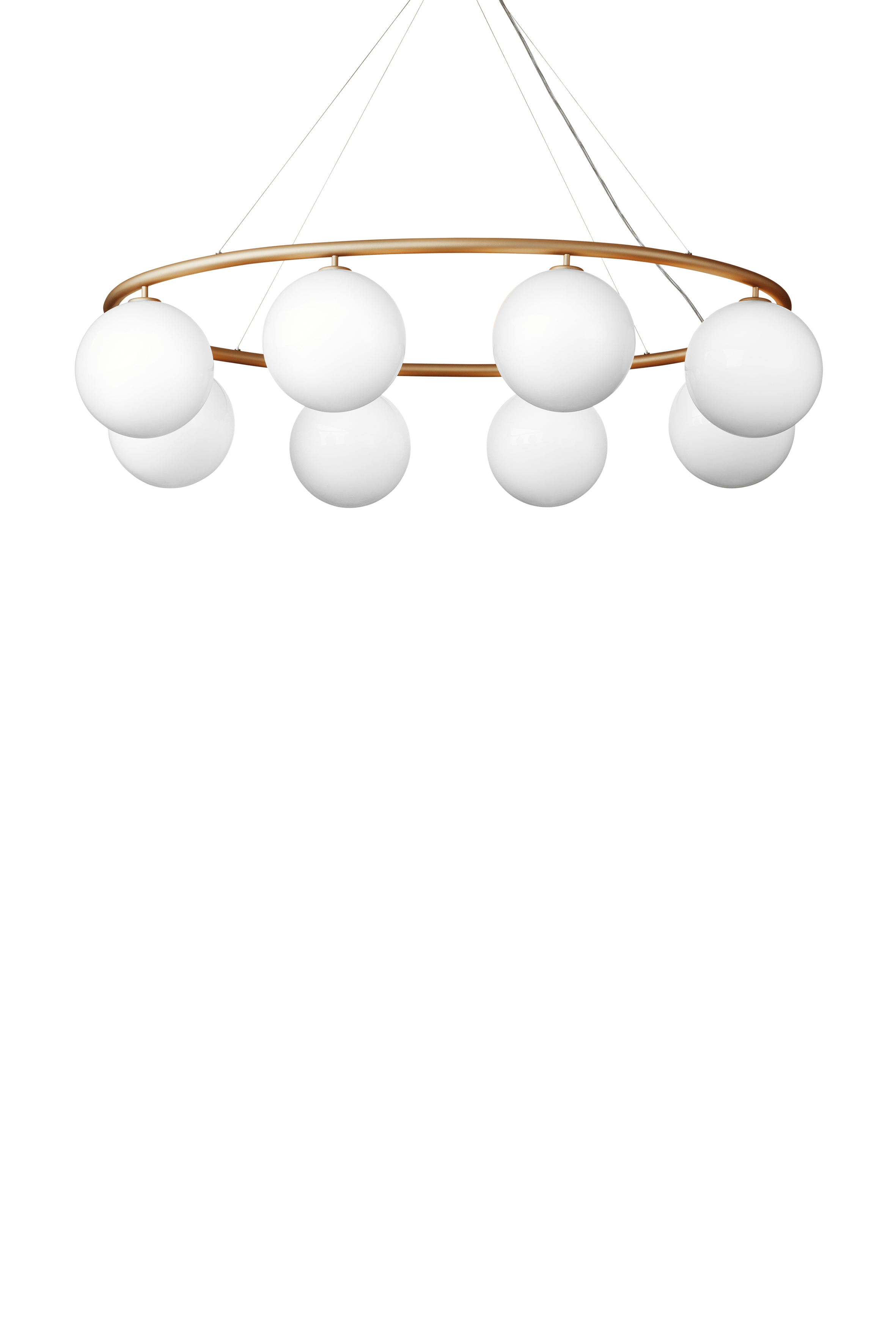 MIIRA 8 OVAL Pendant Lamp in Brass with Opal Glass