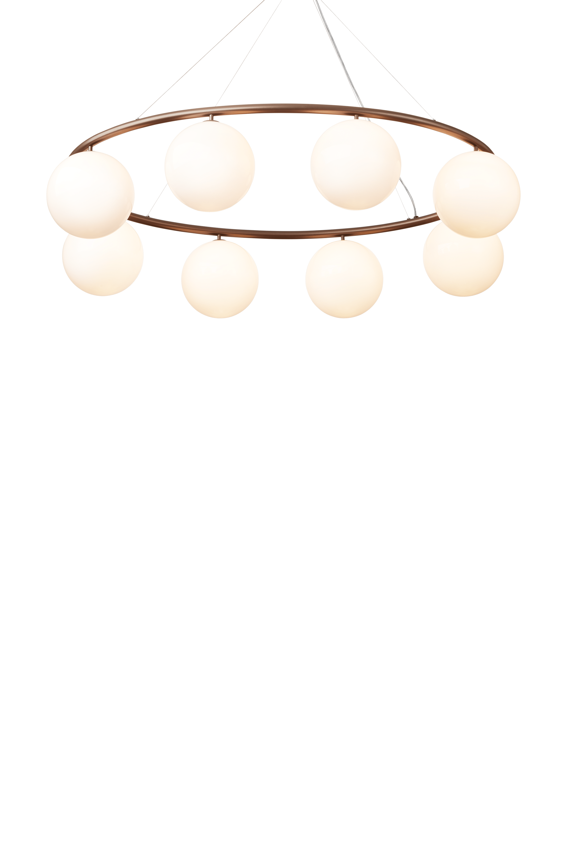 Závěsná lampa MIIRA 8 OVAL tmavě hnědá s opálovým sklem