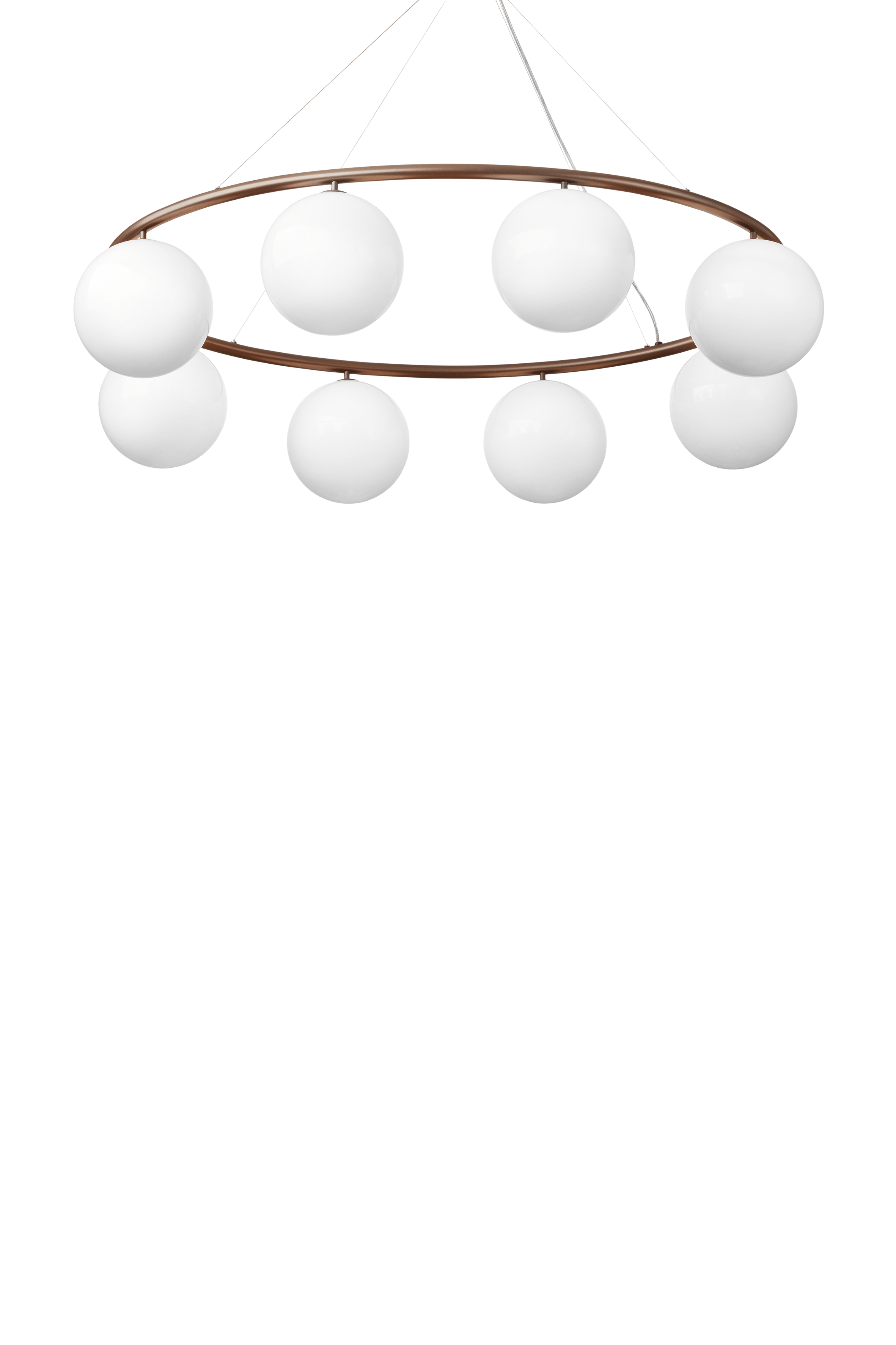 Závěsná lampa MIIRA 8 OVAL tmavě hnědá s opálovým sklem