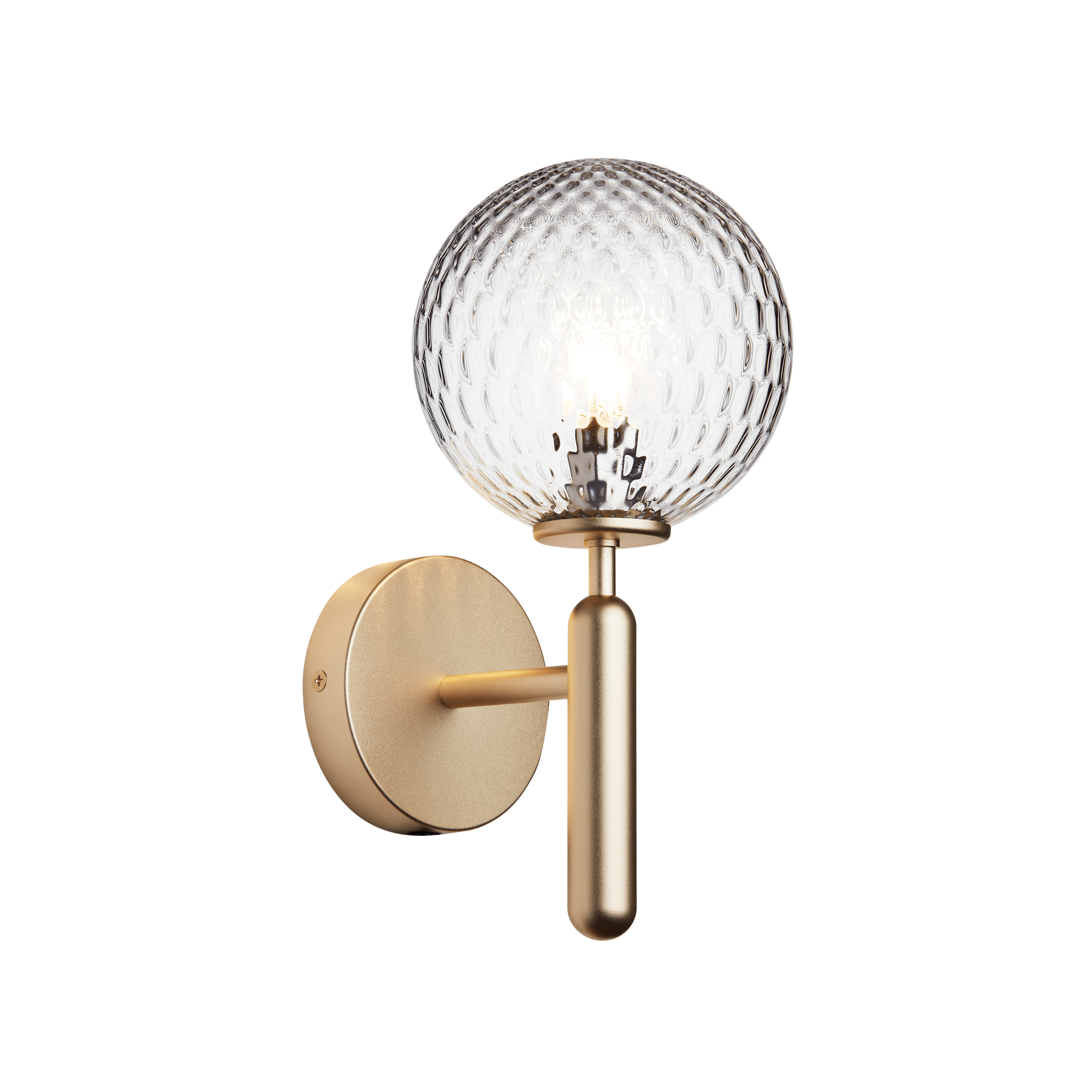 Nástěnná lampa MIIRA mosazná s transparentním sklem