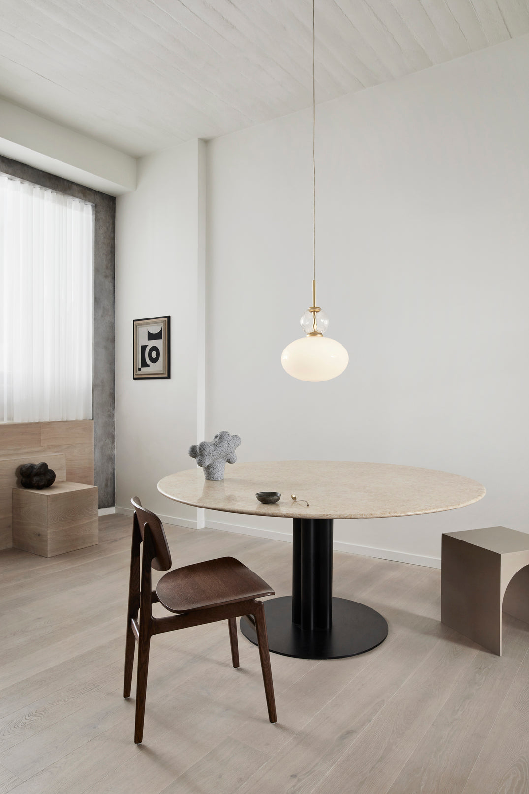 Lampa visící RIZZATTO 32 mosazná s opálovým sklem