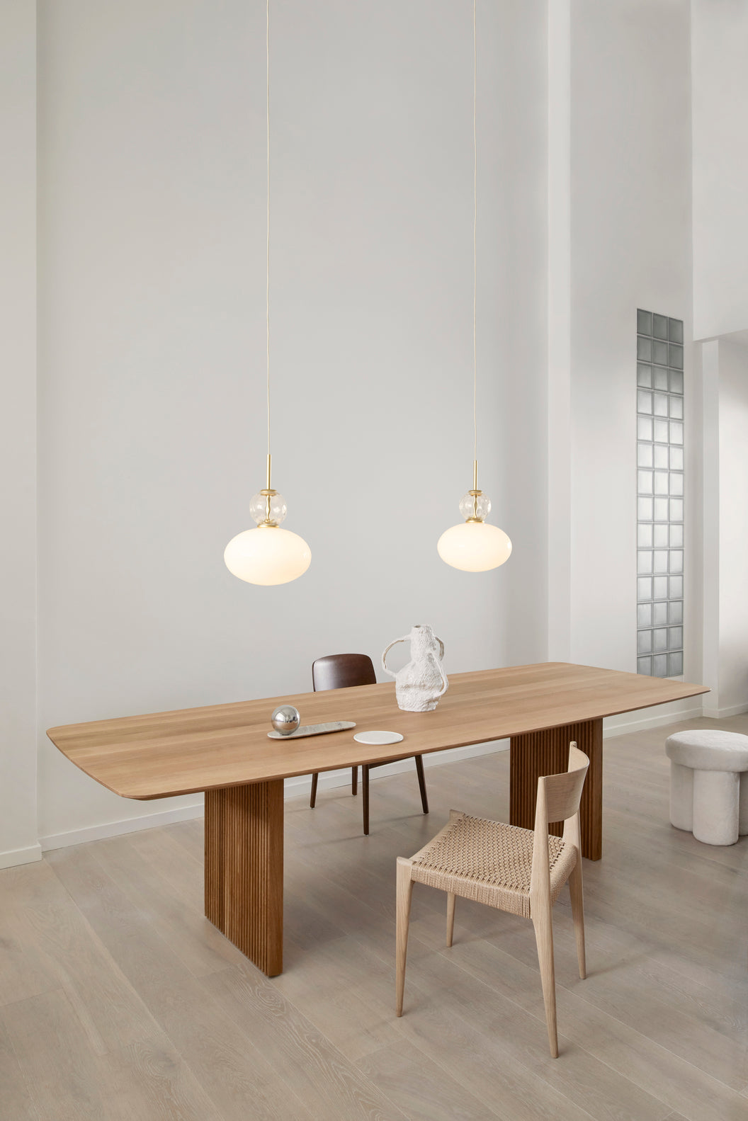 Lampa visící RIZZATTO 32 mosazná s opálovým sklem