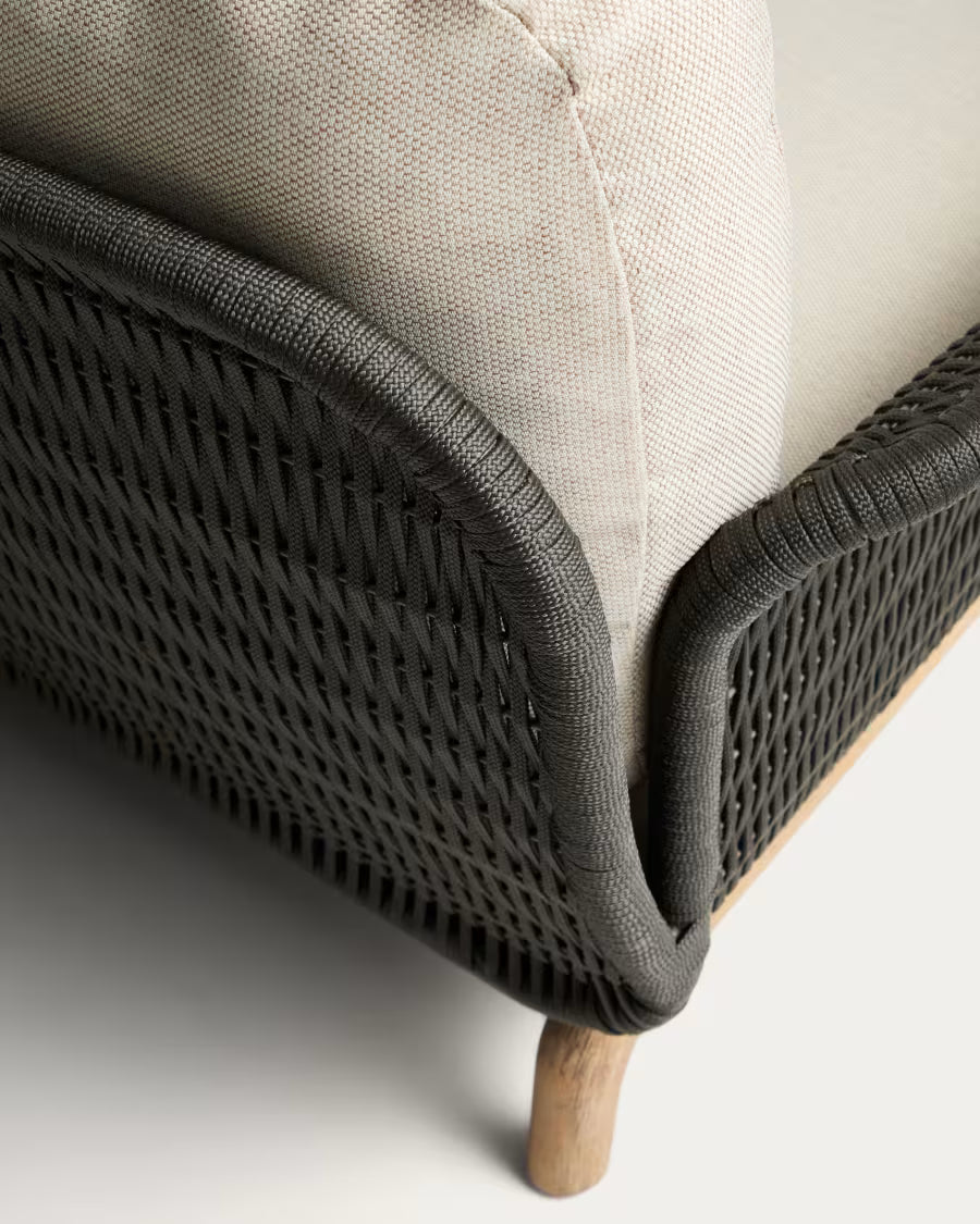 Zahradní sofa pro 2 osoby ALIPA béžová s černou