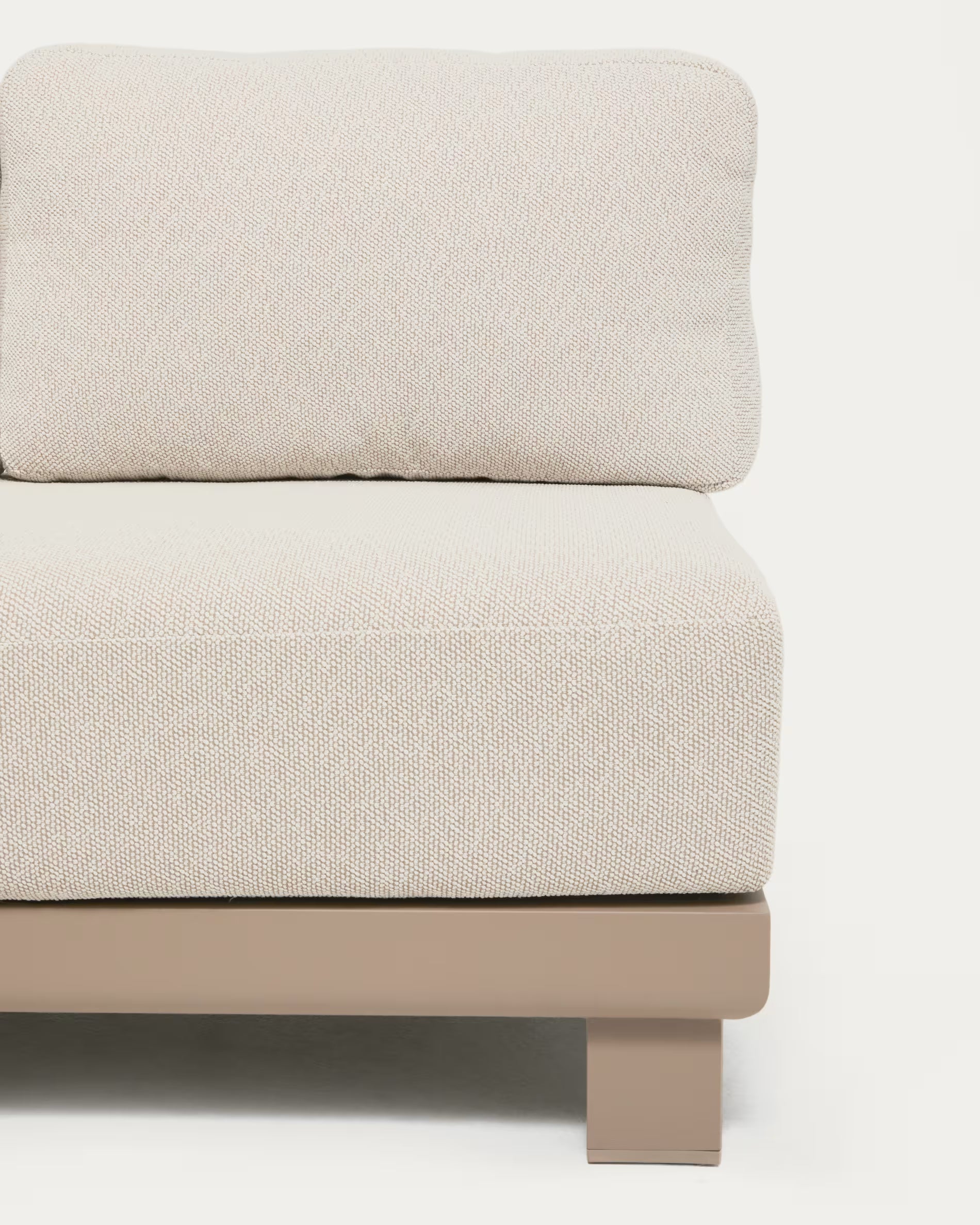NERANO Light Beige 3-Seater Garden Sofa with Gray Beige Base