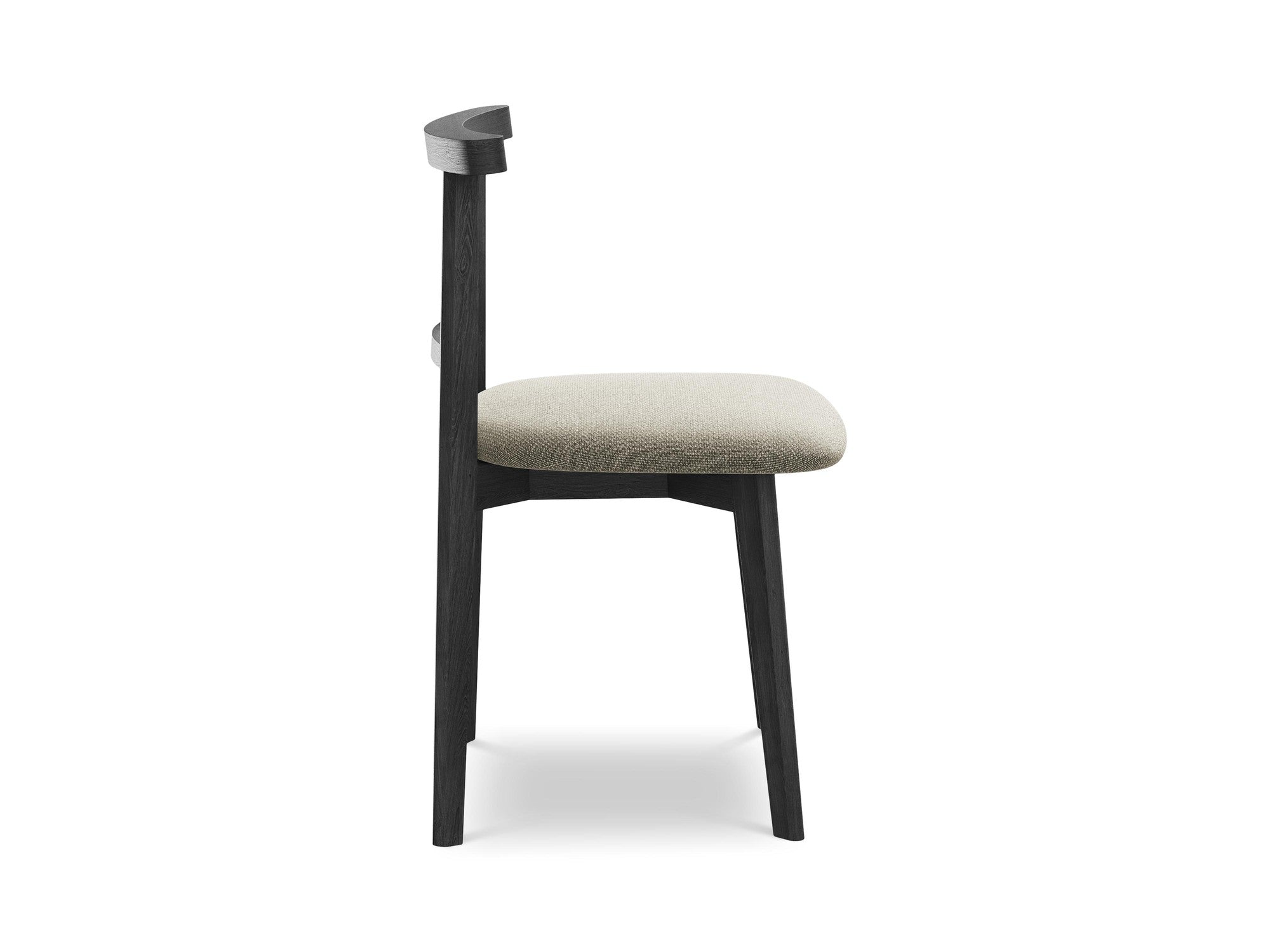 OHELO chair in taupe boucle with a black beech base