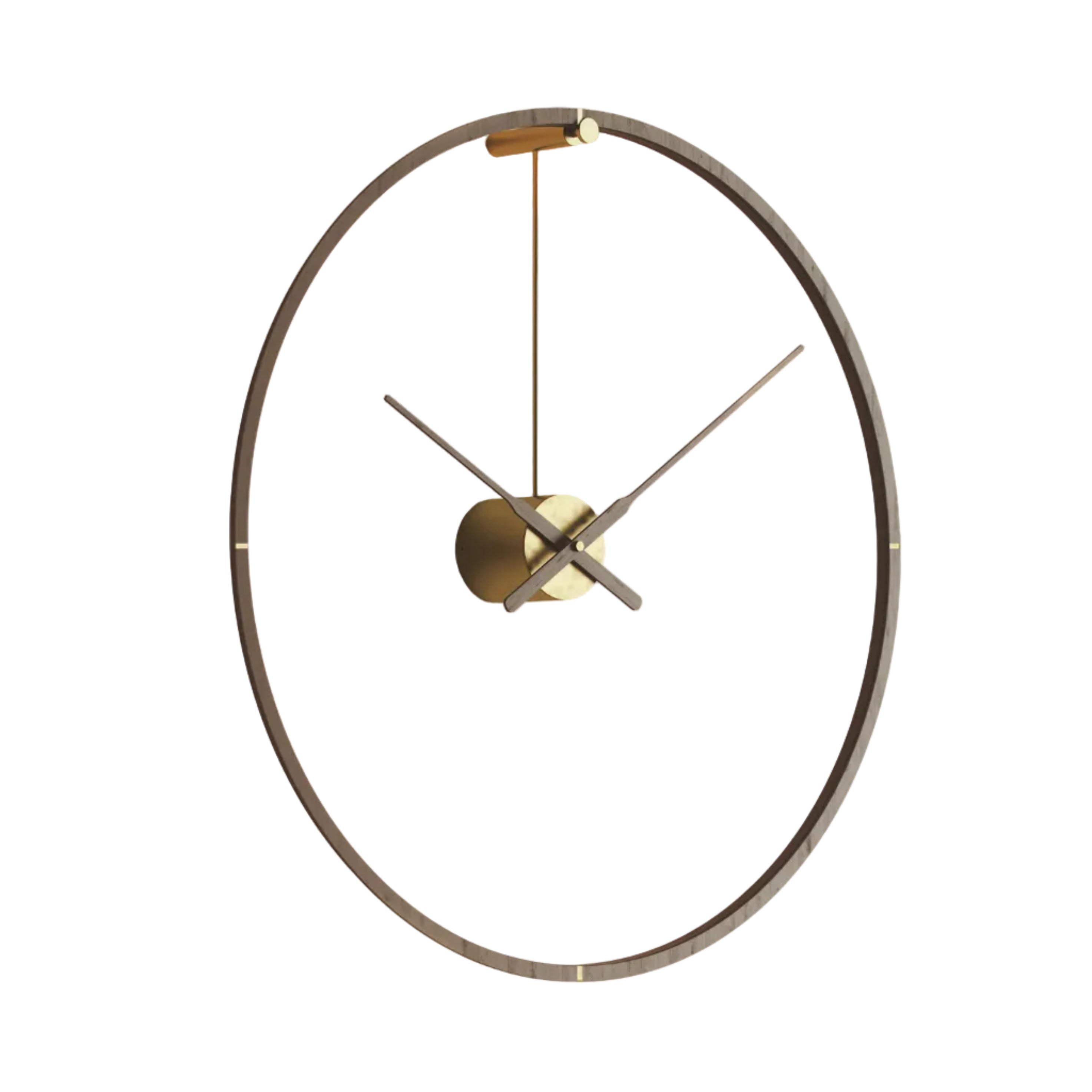 Illuminated Clock OMBRA PREMIUM Walnut Wood with Gold