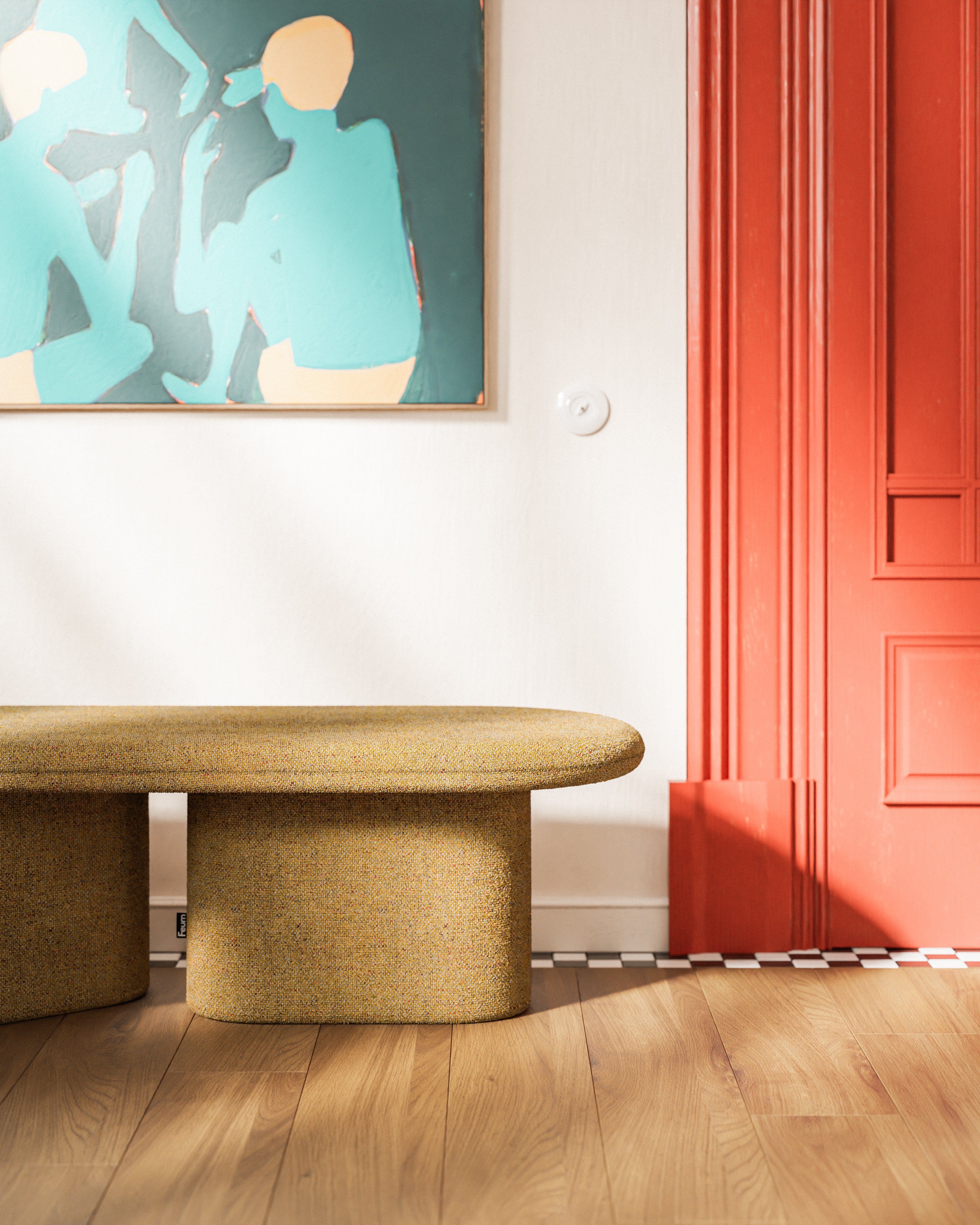 Podzimní oranžová lavice OVO