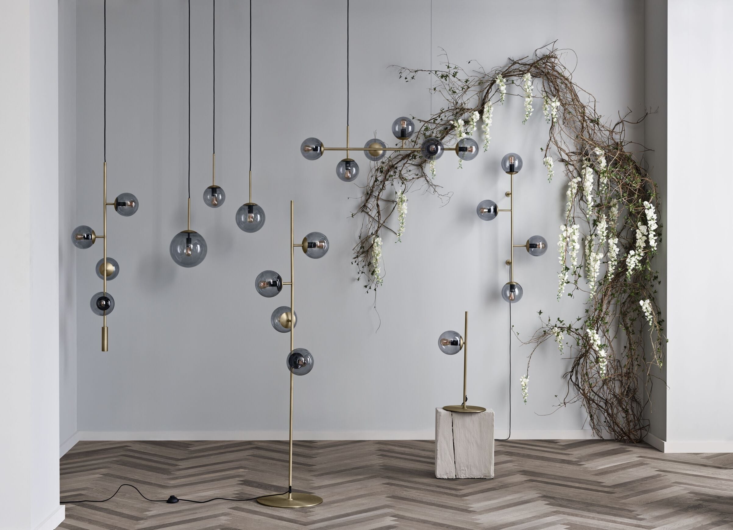 Nástěnné svítidlo ORB šedé