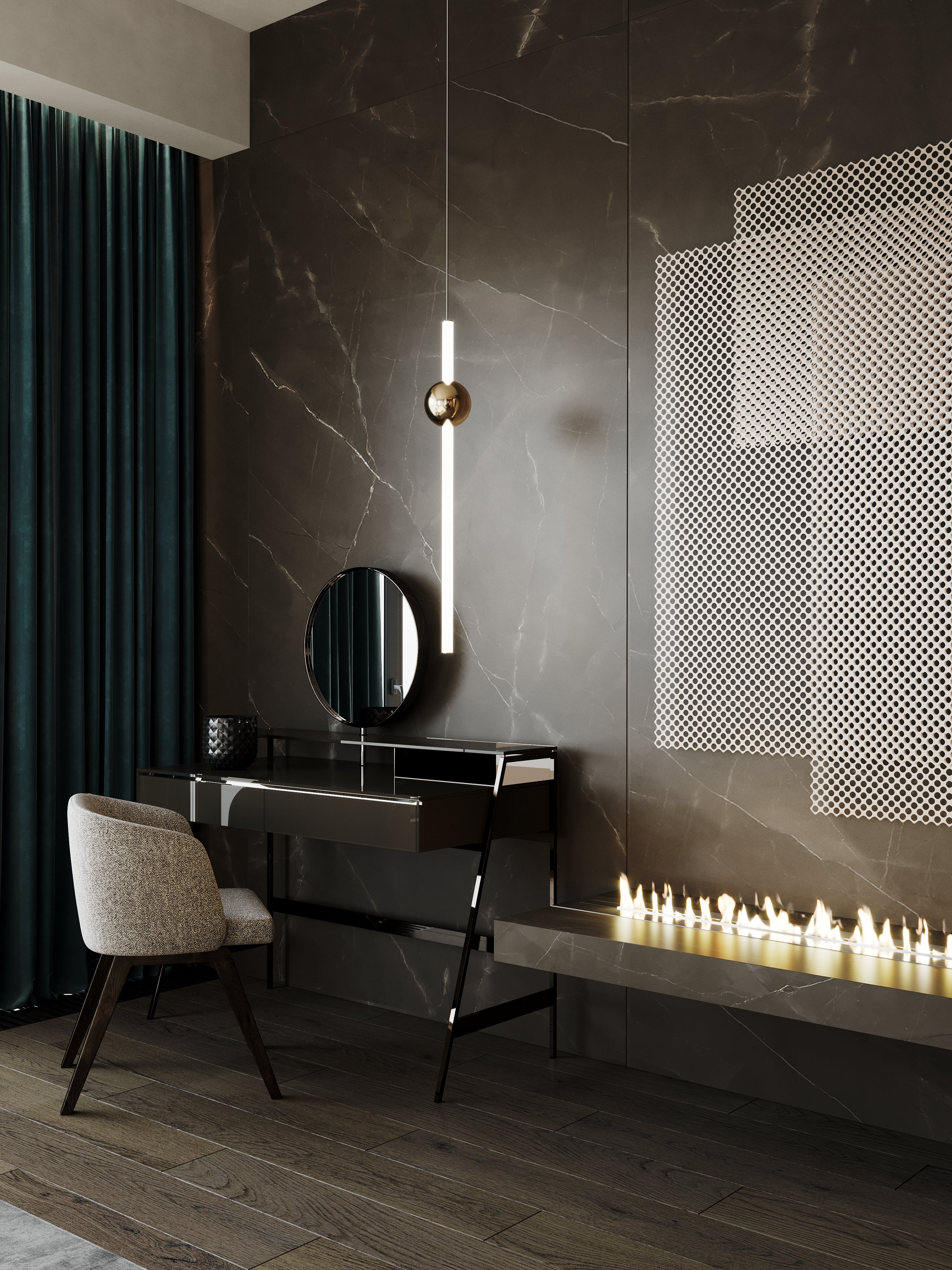Lampa visící ORION GLOBE leštěný gunmetal
