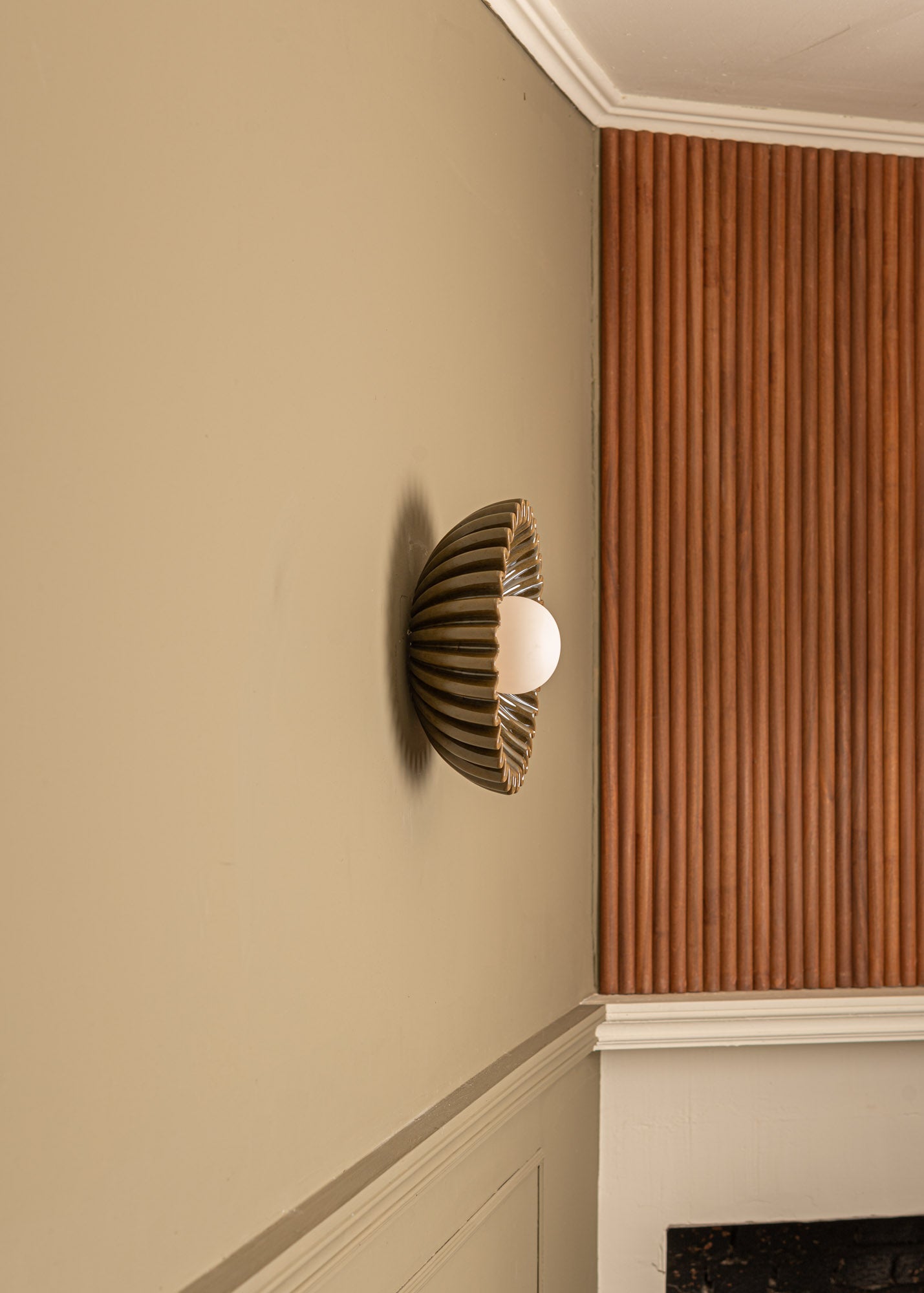 Zelený keramický nástěnný svítilna OSTRO